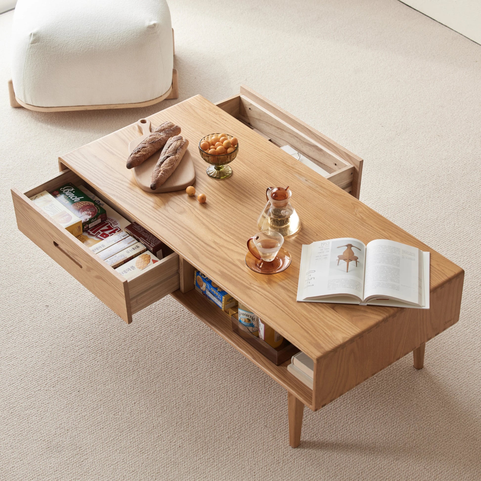 Solidwood Bailey Coffee Table, 100cm, Natural Wood