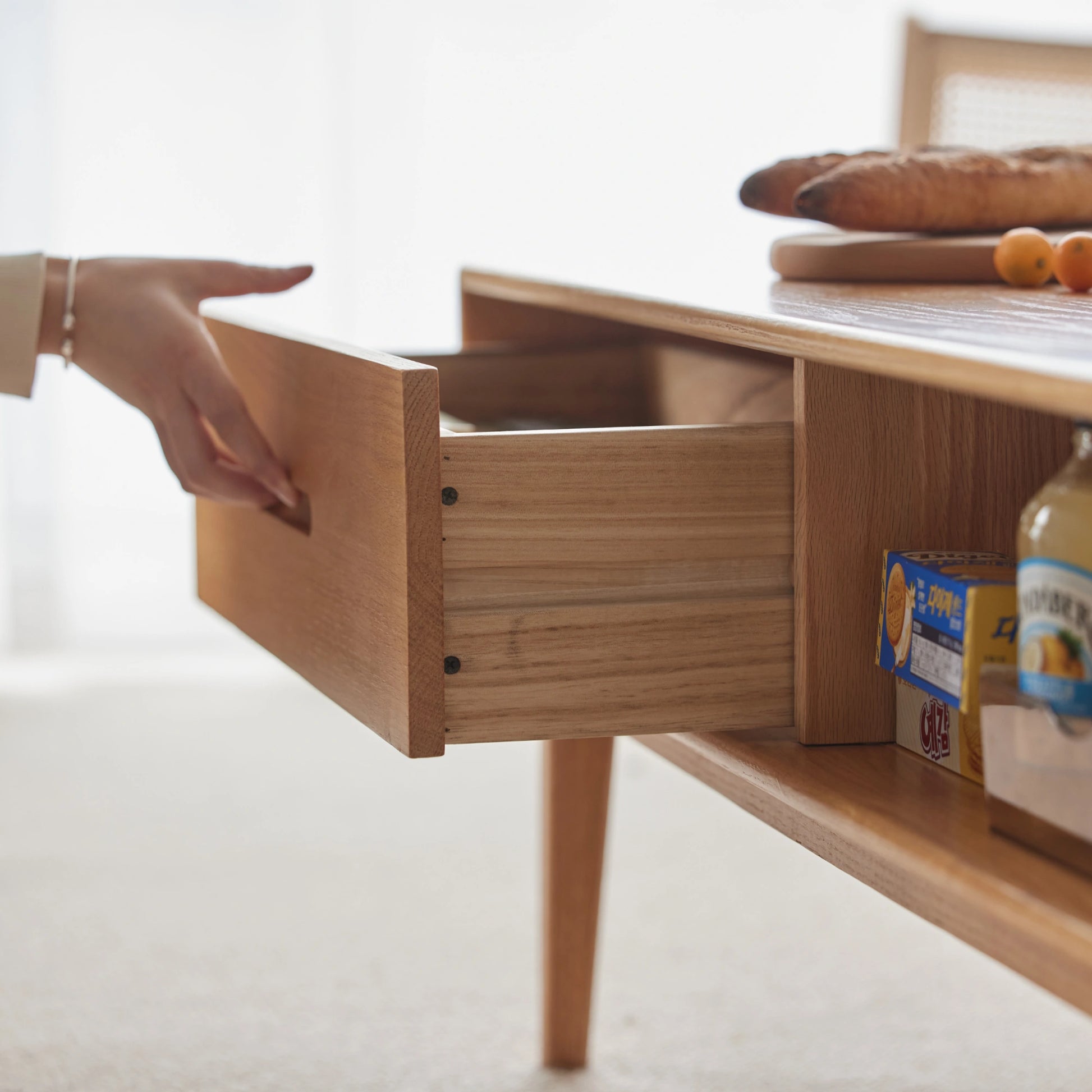 Solidwood Bailey Coffee Table, 100cm, Natural Wood