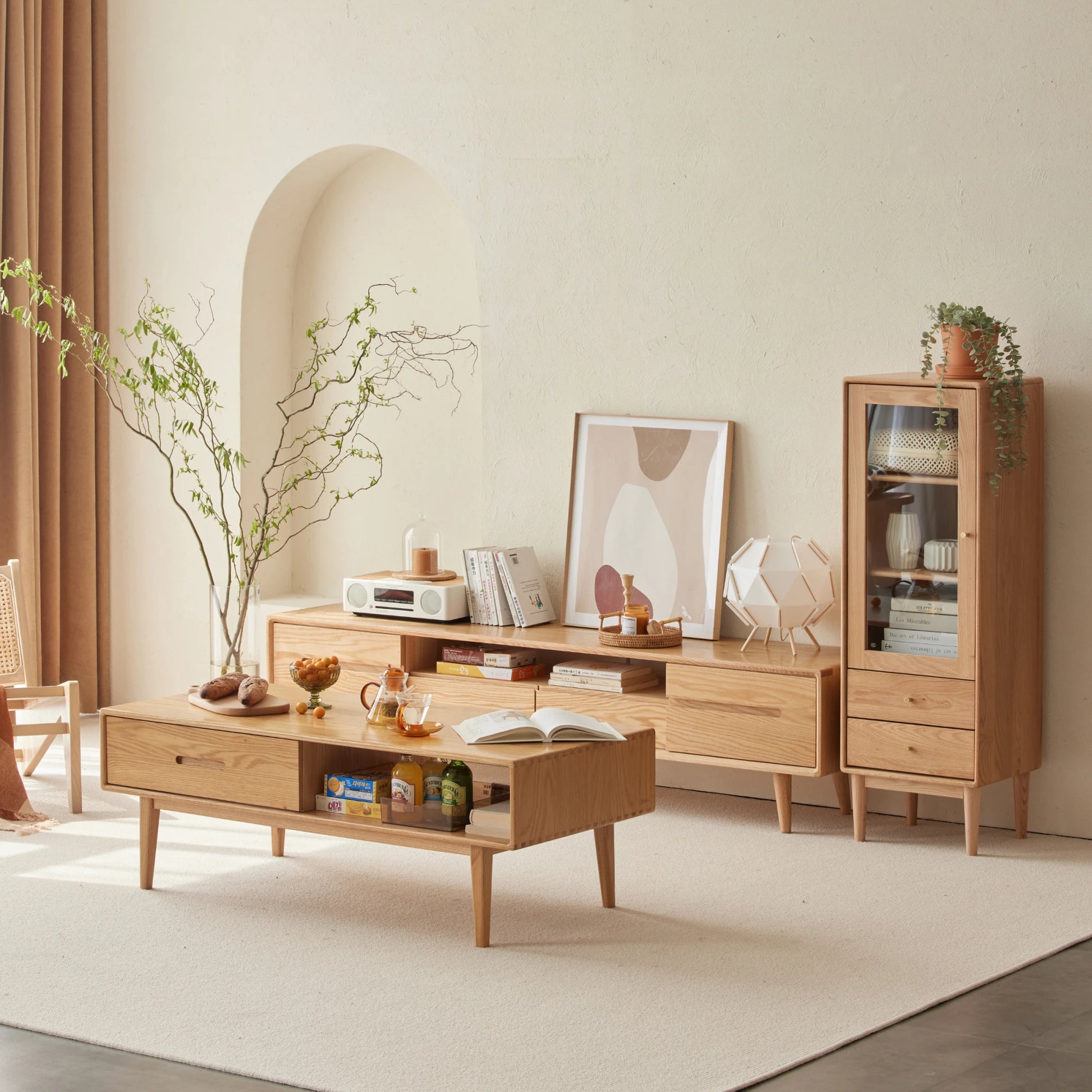 Solidwood Bailey Coffee Table, 100cm, Natural Wood