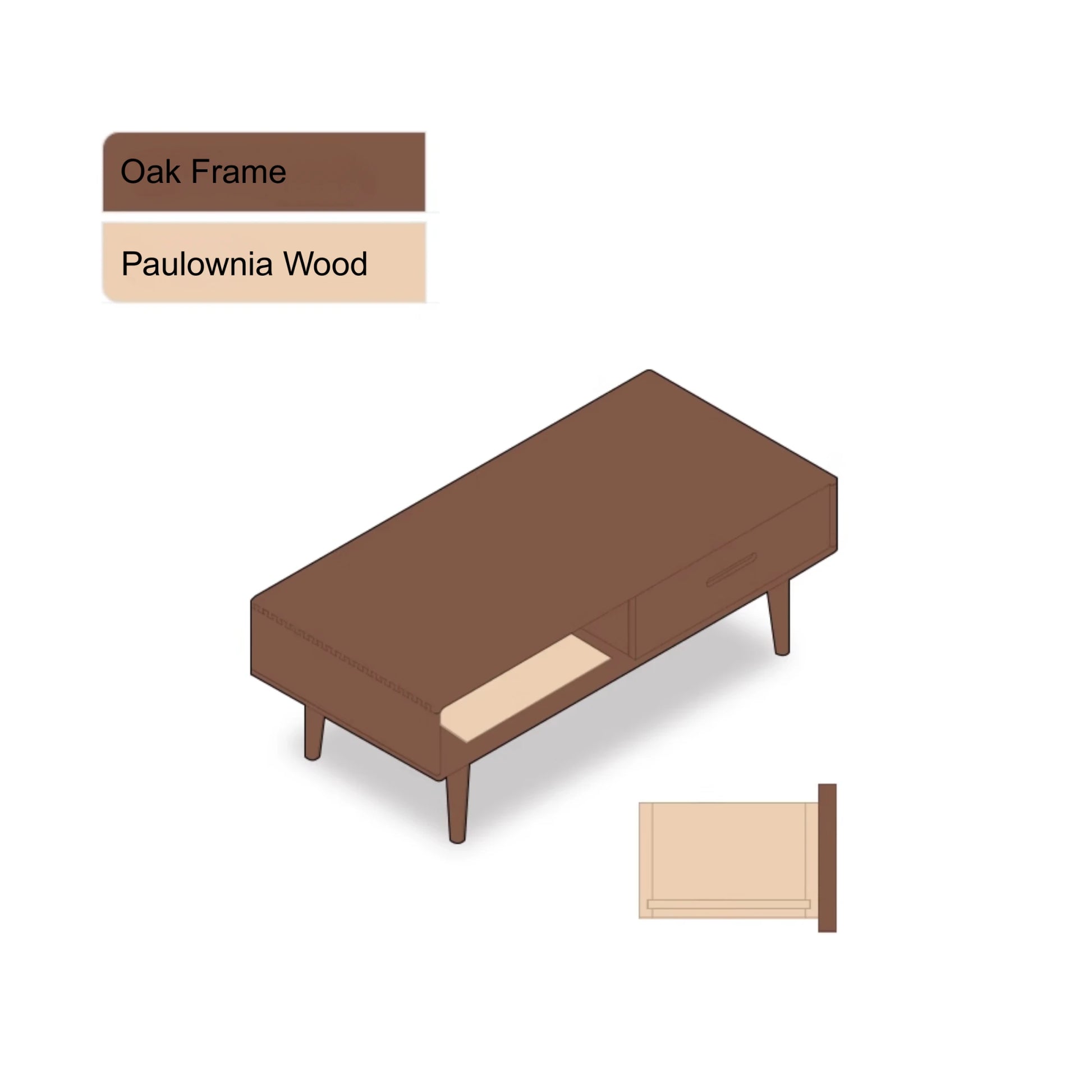 Solidwood Bailey Coffee Table, 100cm, Natural Wood