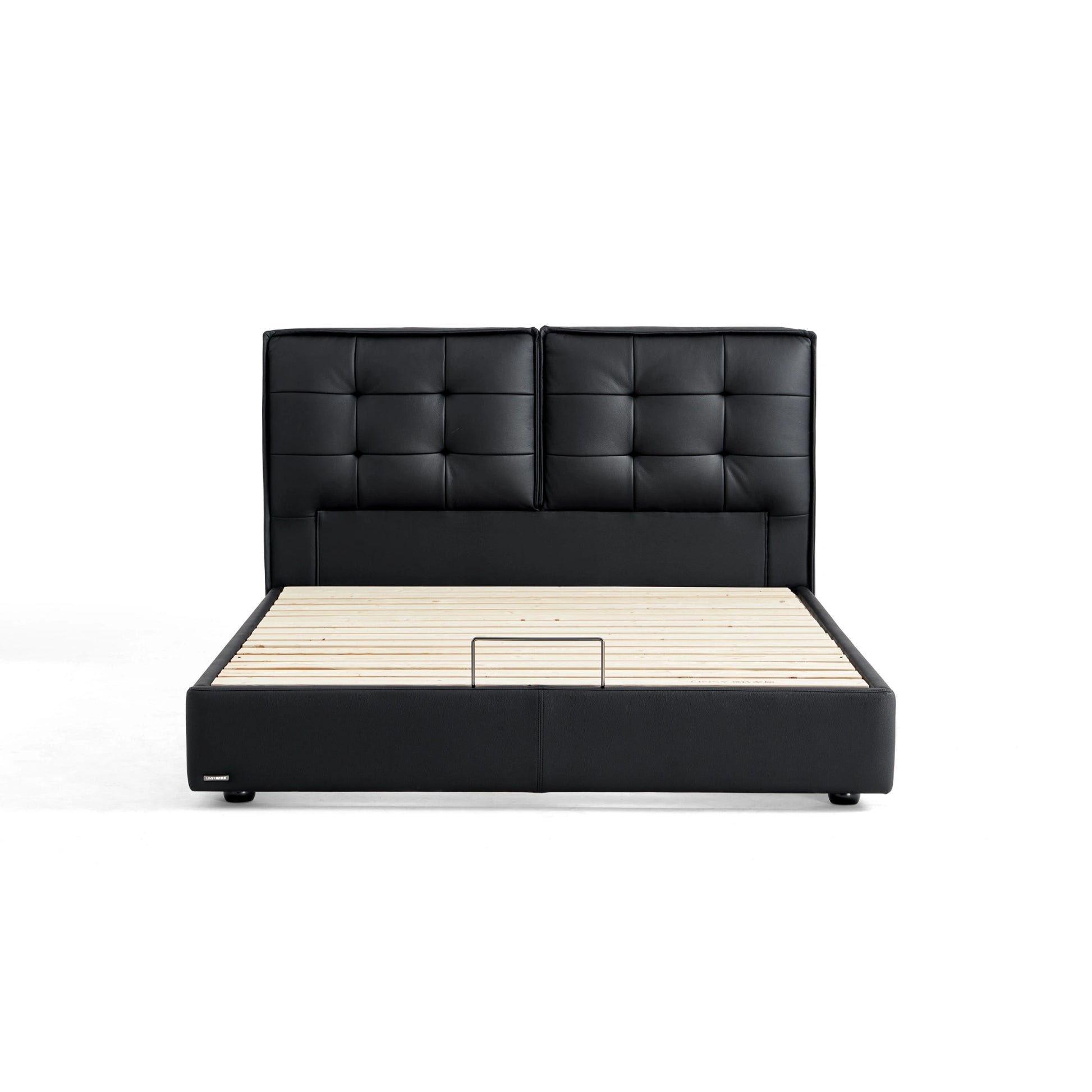 Linspire Obsidian Leather Bed Frame, Black