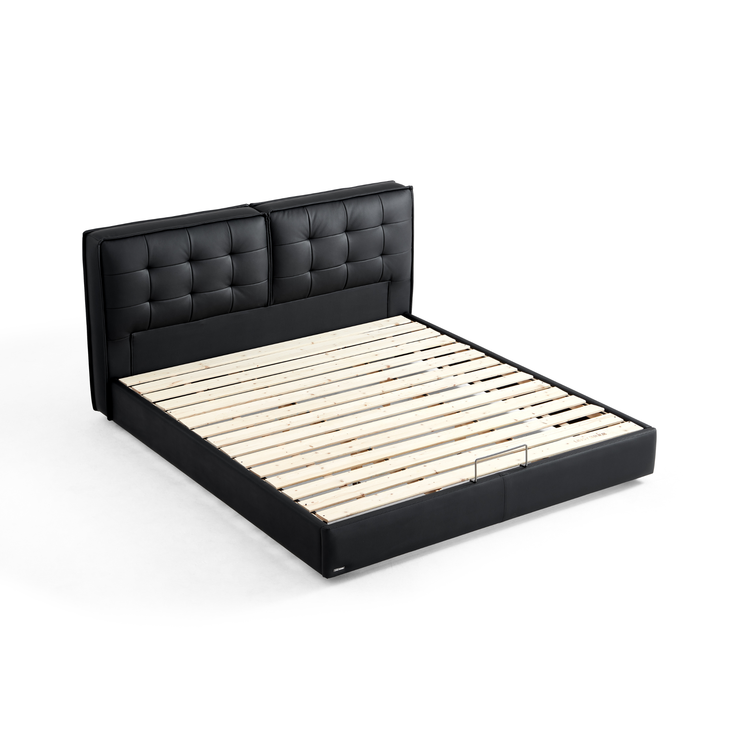 Linspire Obsidian Leather Bed Frame, Black