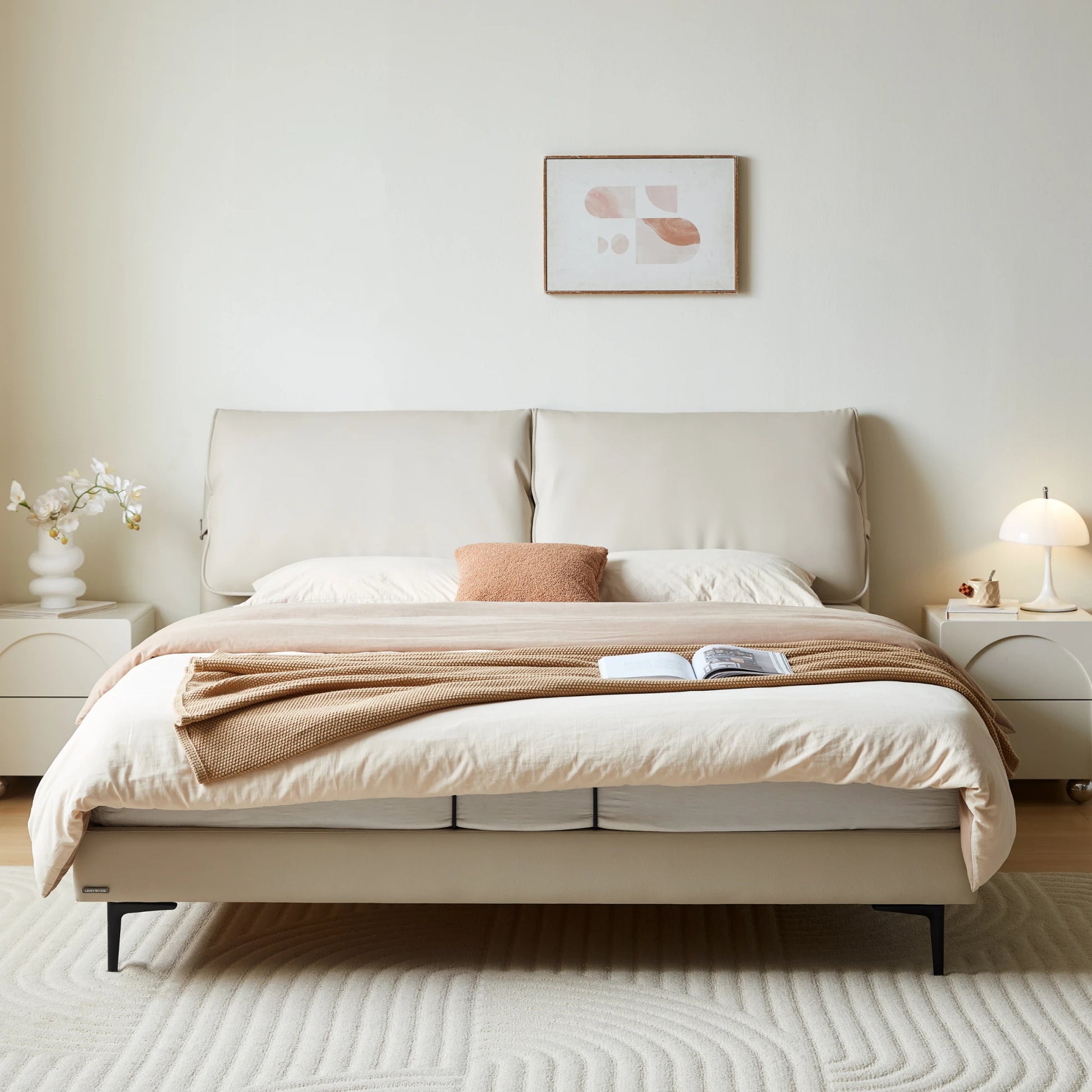 Linspire Beacon Bed Frame, Off-White