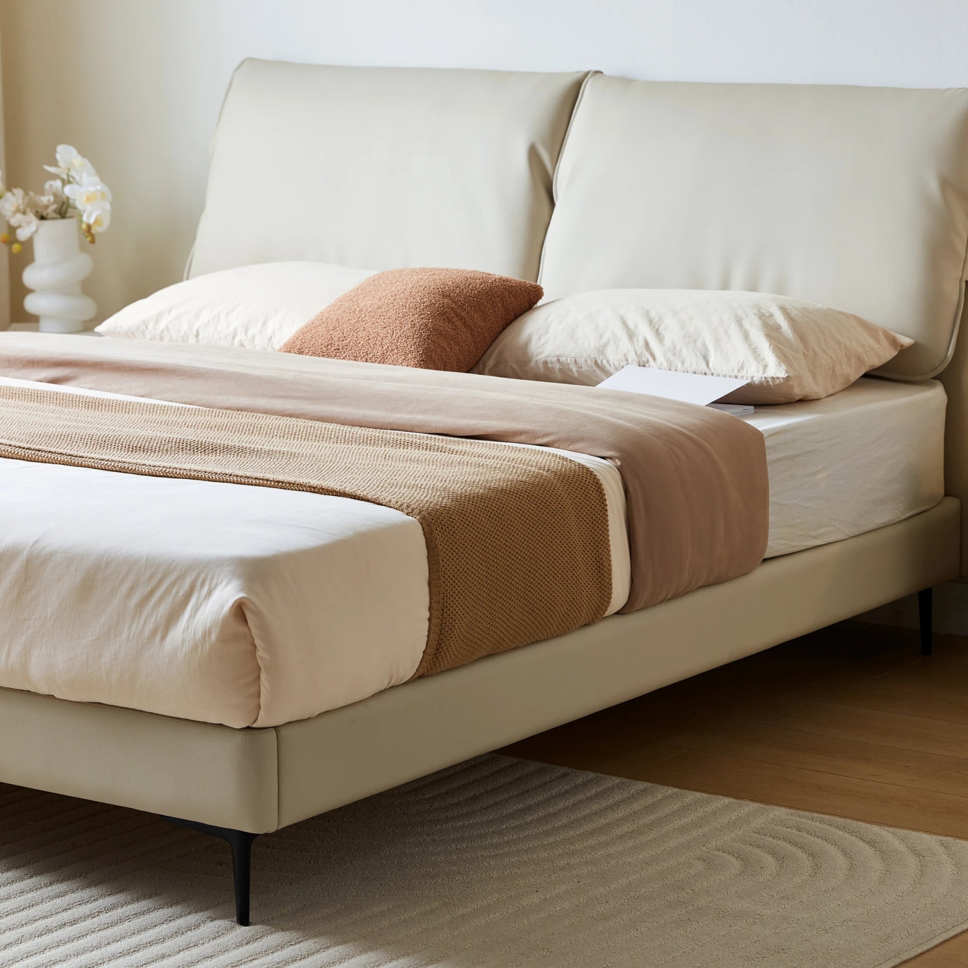 Linspire Beacon Bed Frame, Off-White