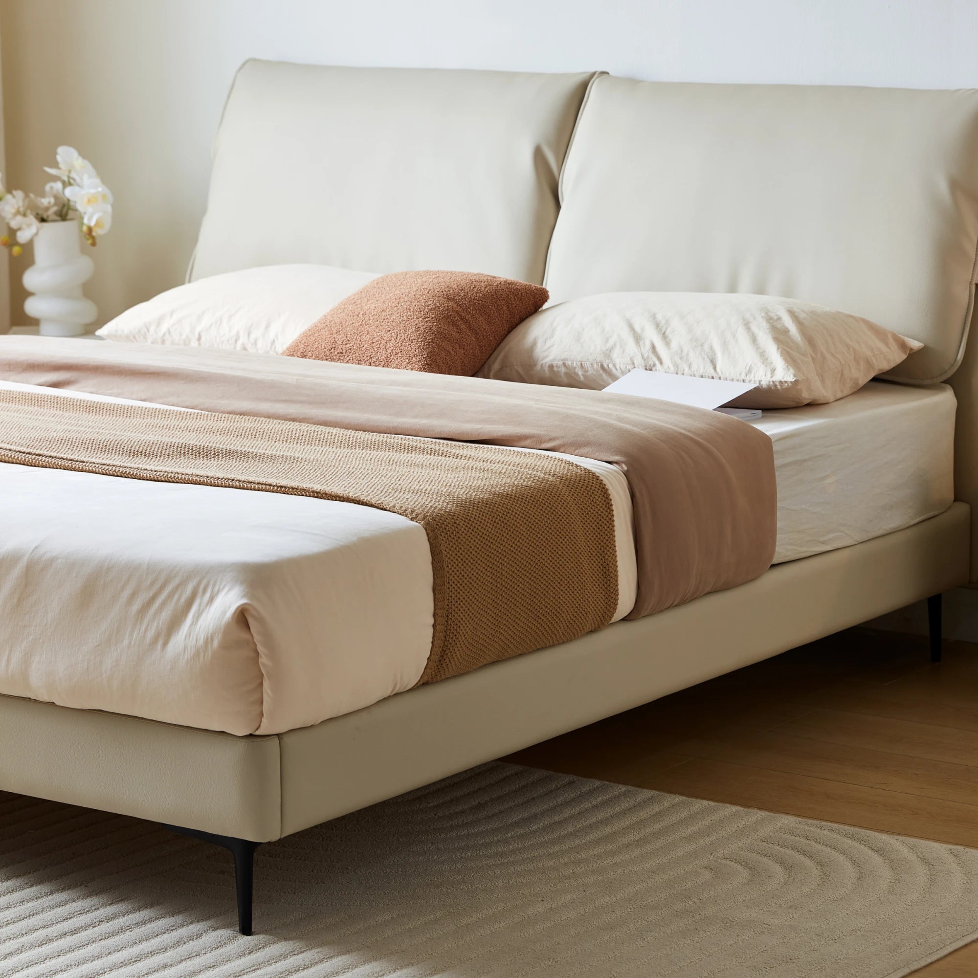 Linspire Beacon Bed Frame, Off-White