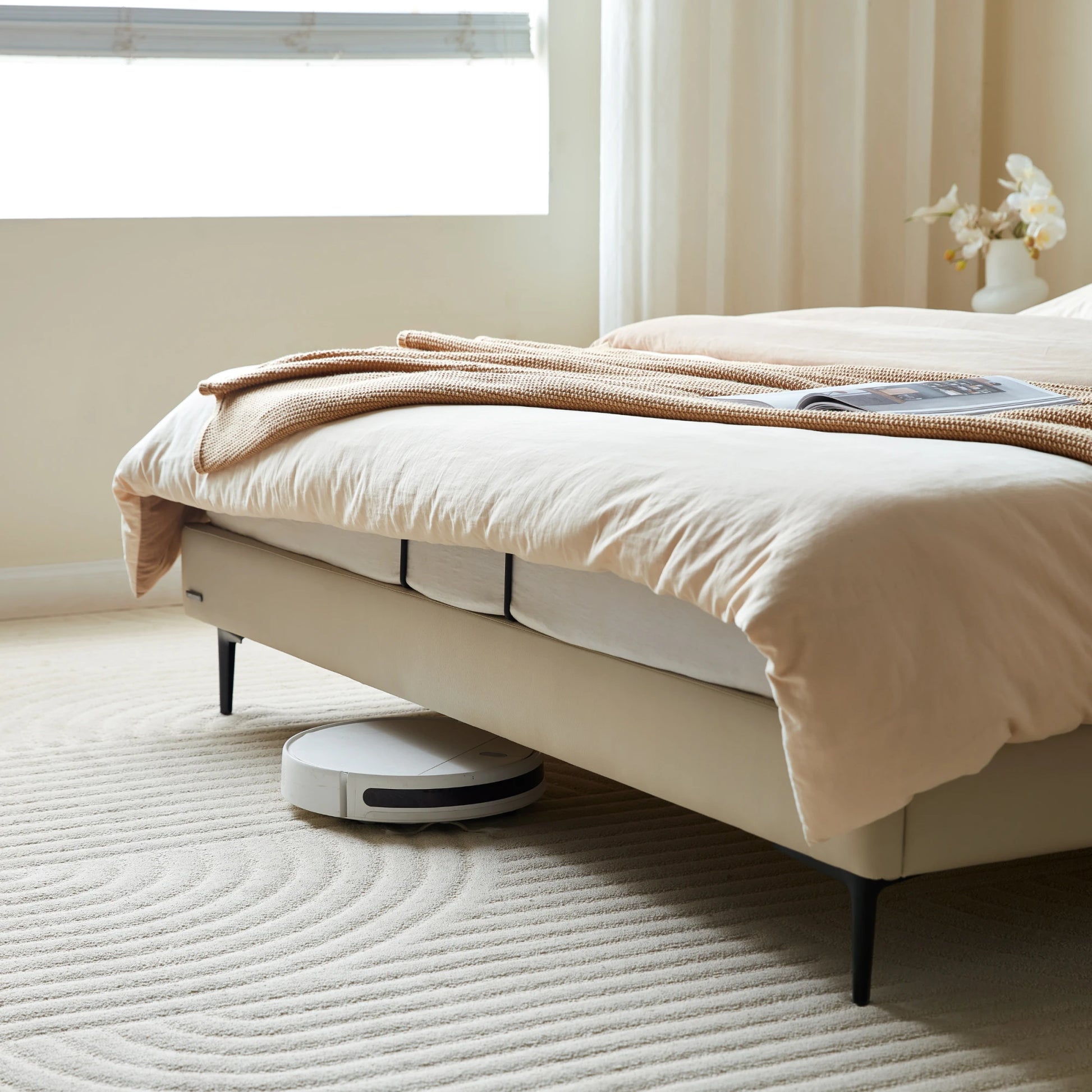 Linspire Beacon Bed Frame, Off-White