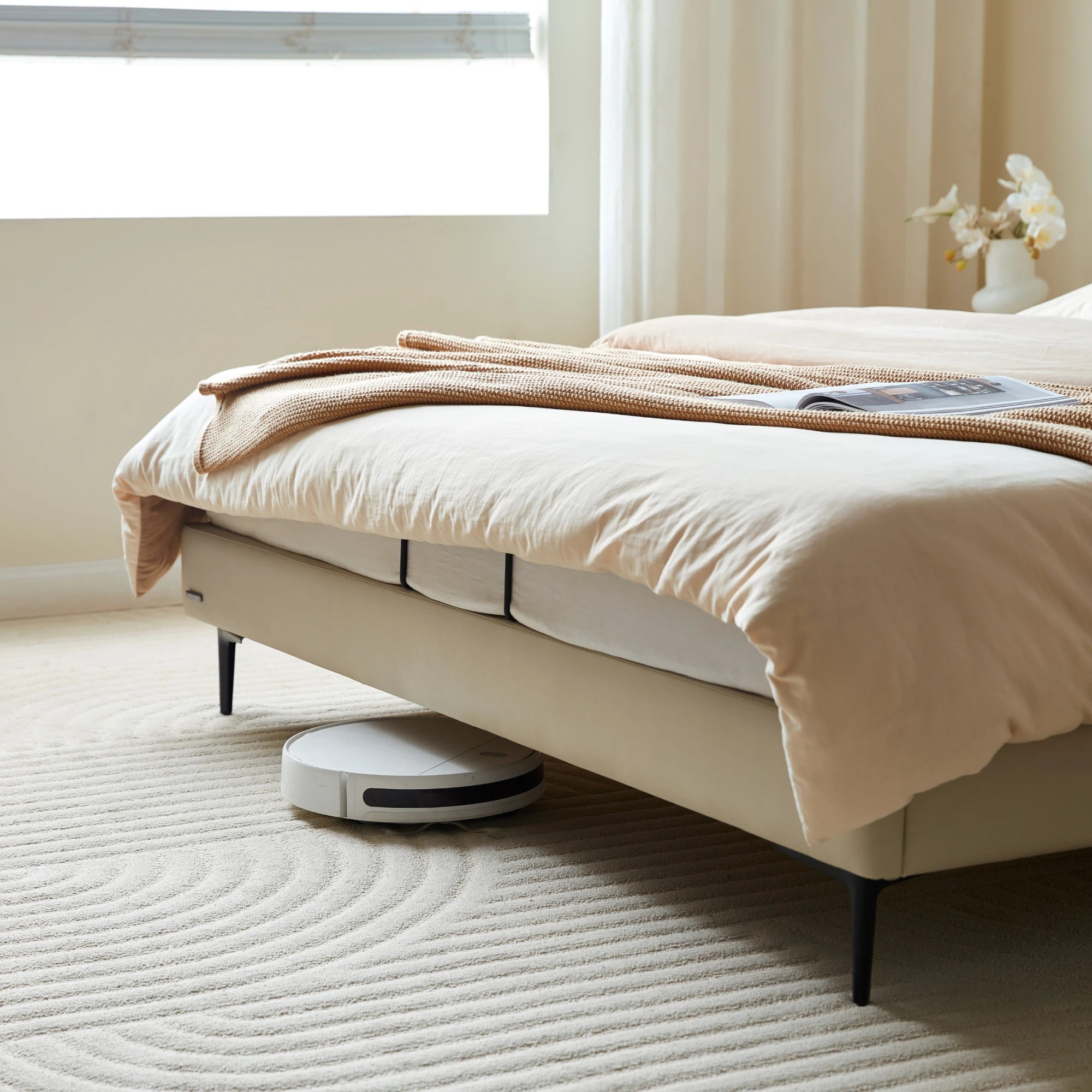Linspire Beacon Bed Frame, Off-White