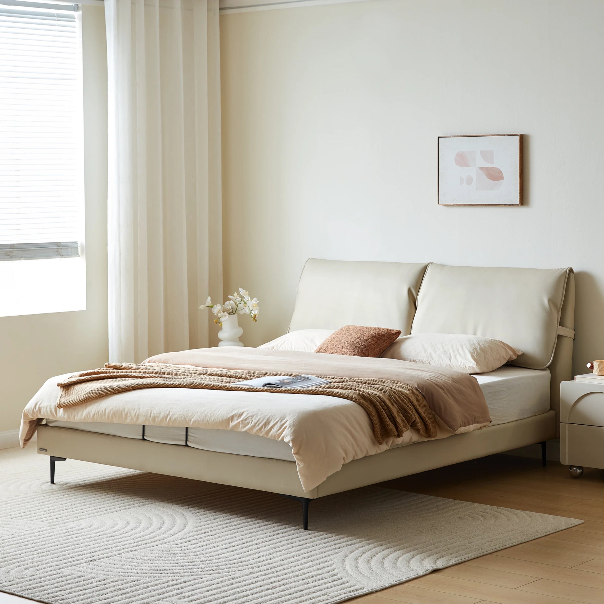 Linspire Beacon Bed Frame, Off-White
