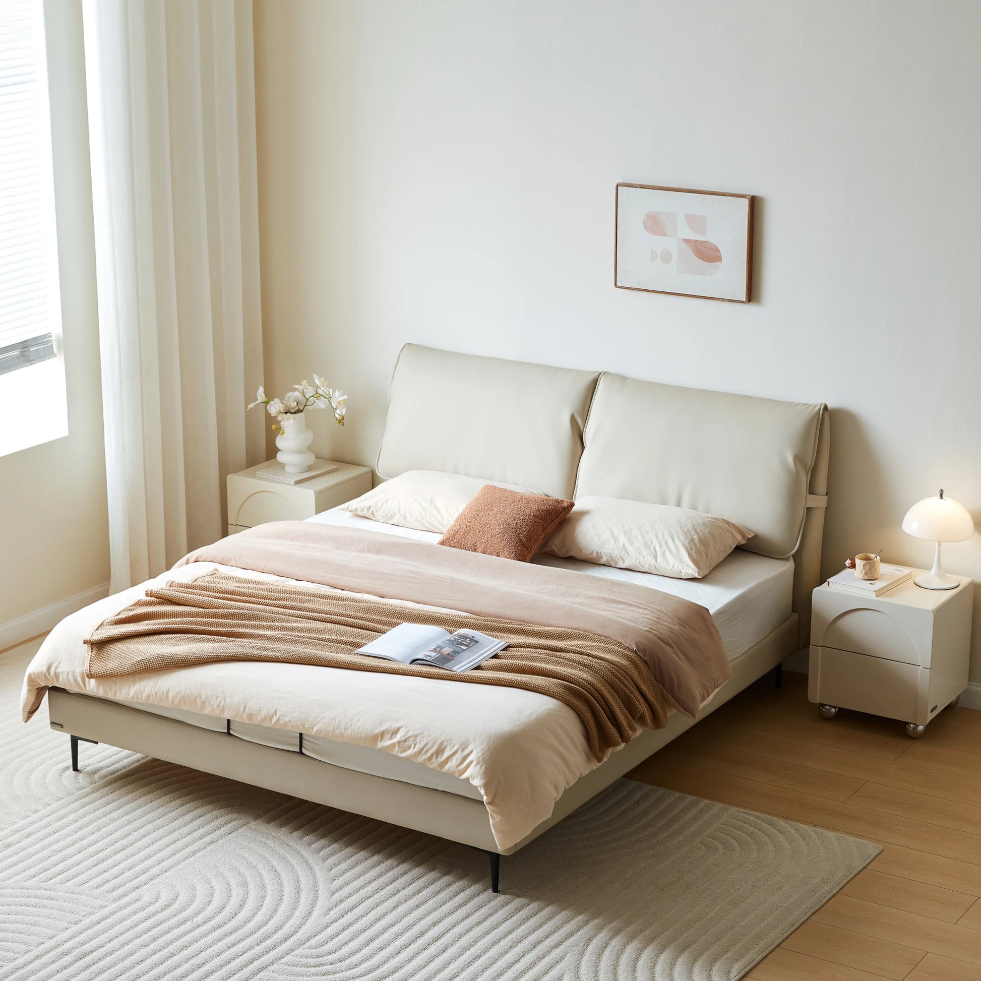 Linspire Beacon Bed Frame, Off-White