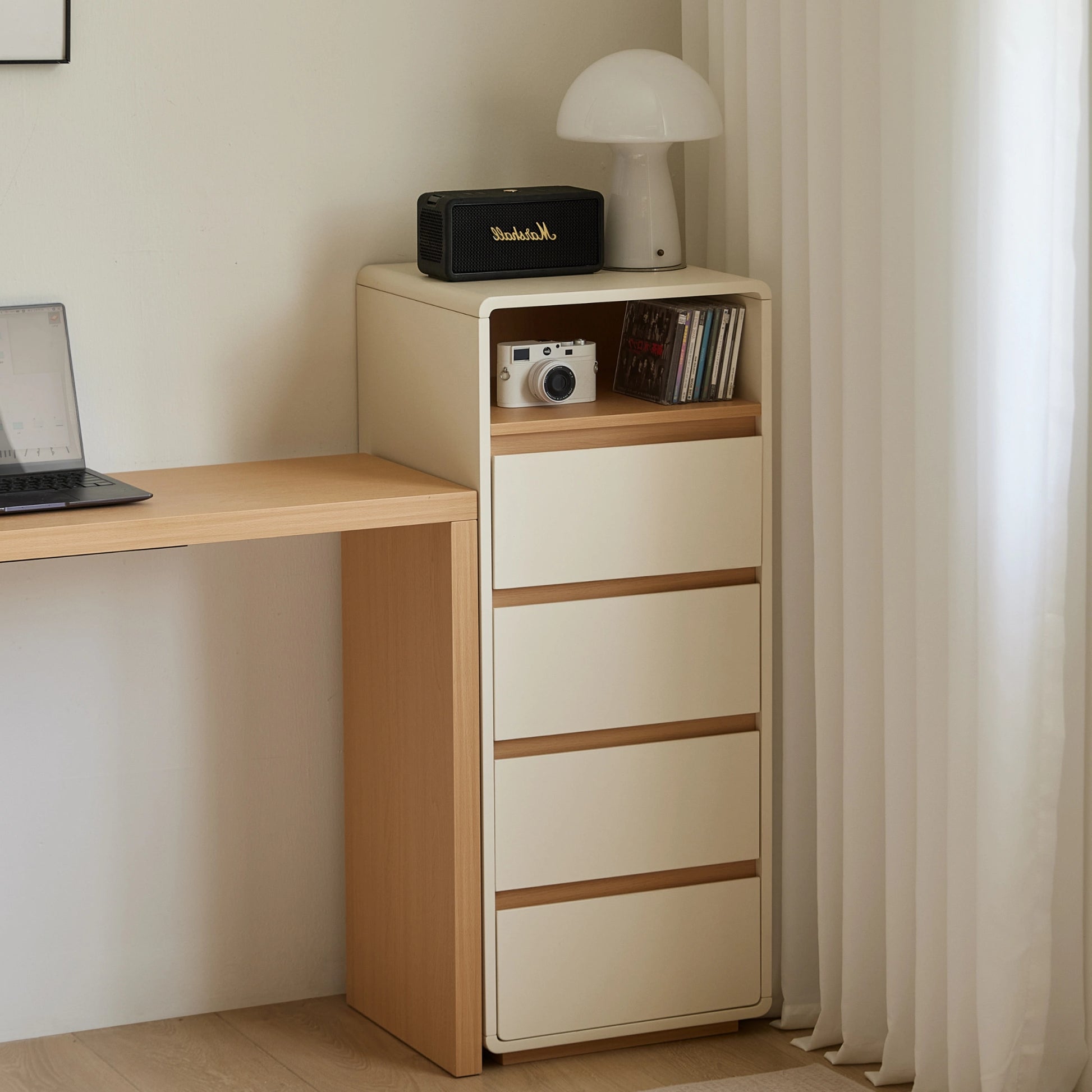 Linspire Evoke Chest of 4 Drawers with Open Storage, 40cm