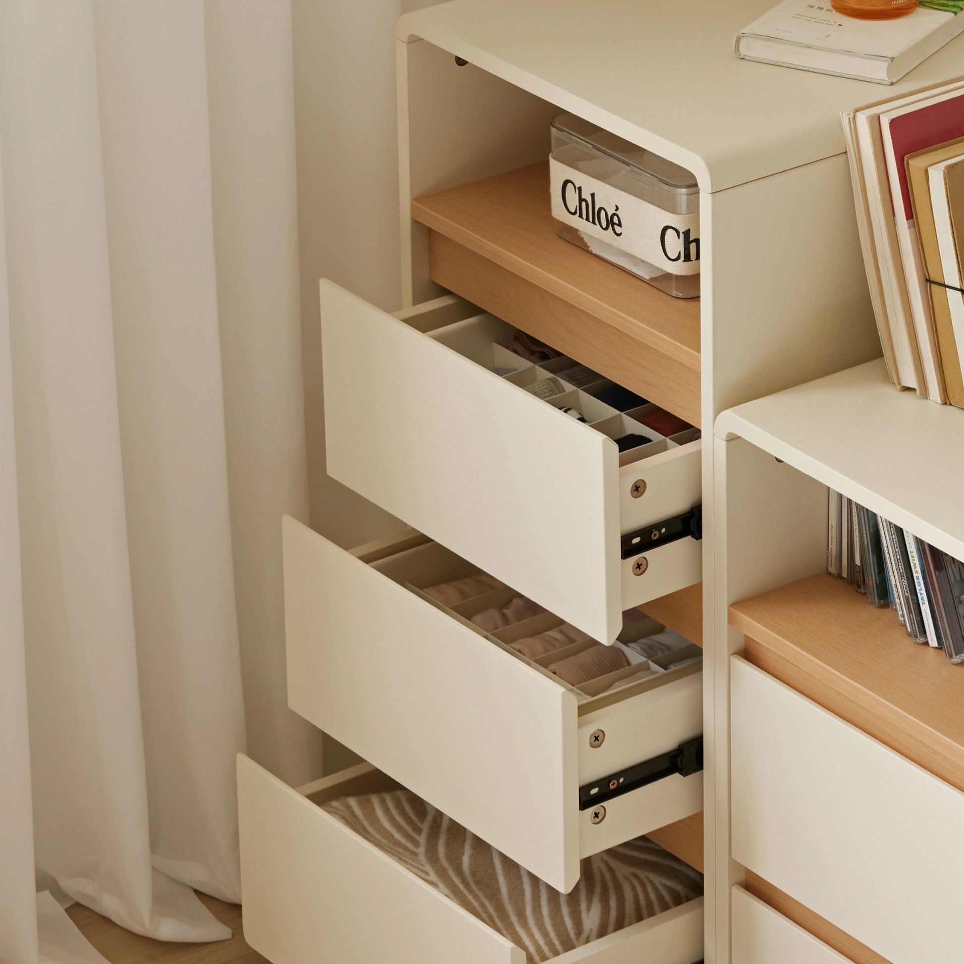 Linspire Evoke Chest of 4 Drawers with Open Storage, 40cm