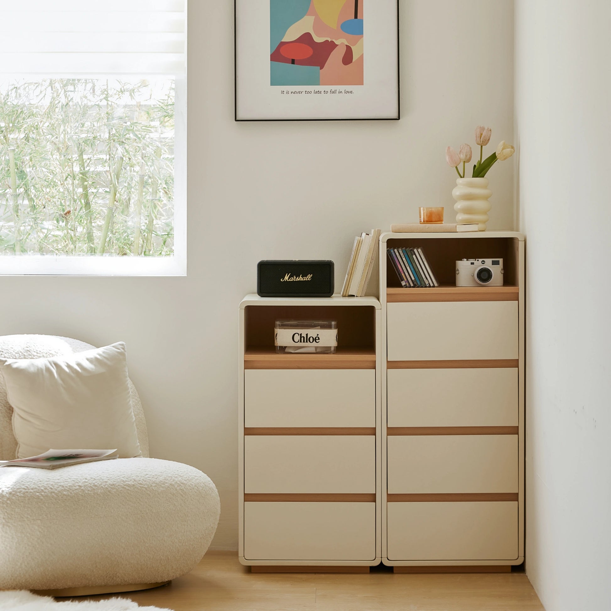 Linspire Evoke Chest of 4 Drawers with Open Storage, 40cm