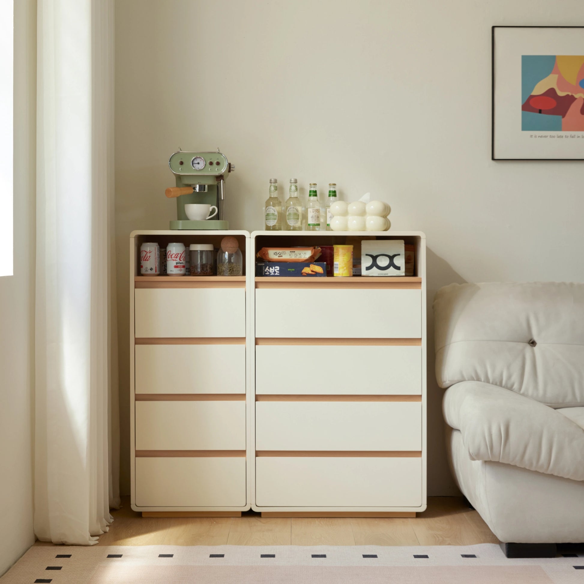 Linspire Evoke Chest of 4 Drawers with Open Storage, 40cm