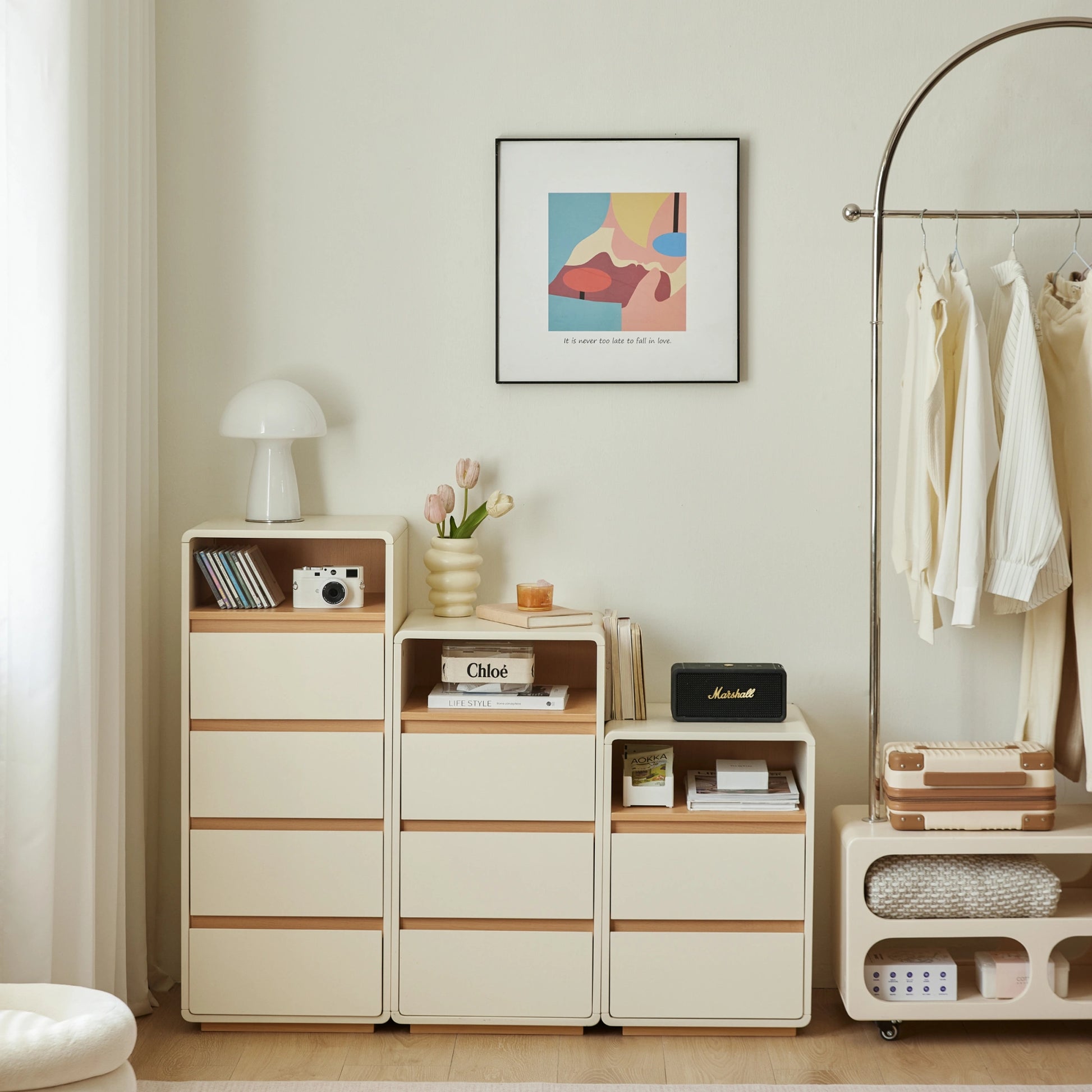 Linspire Evoke Chest of 4 Drawers with Open Storage, 40cm