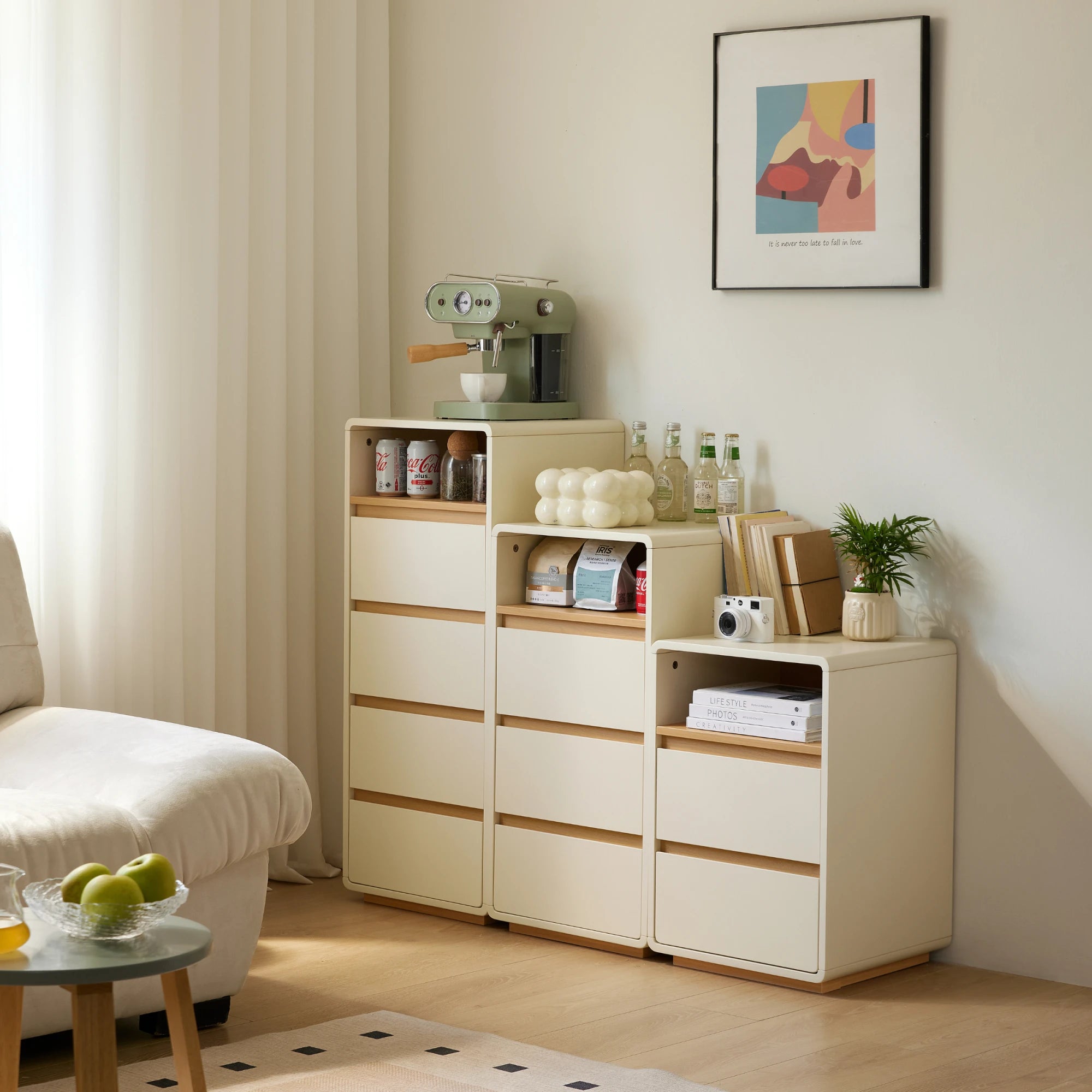Linspire Evoke Chest of 4 Drawers with Open Storage, 40cm