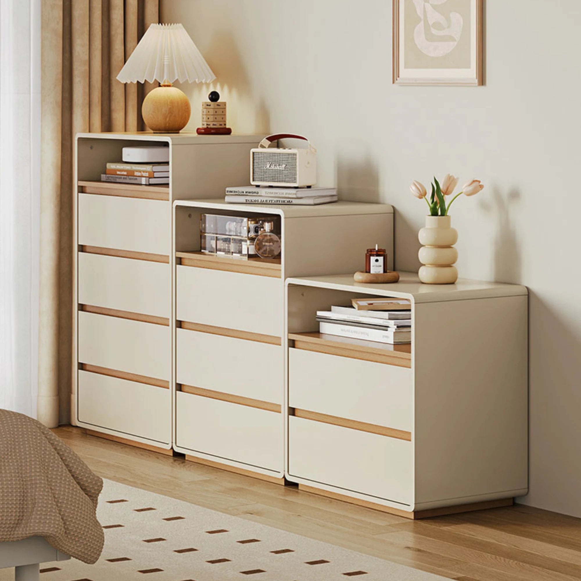 Linspire Evoke Chest of 3 Drawers with Open Storage, 60cm