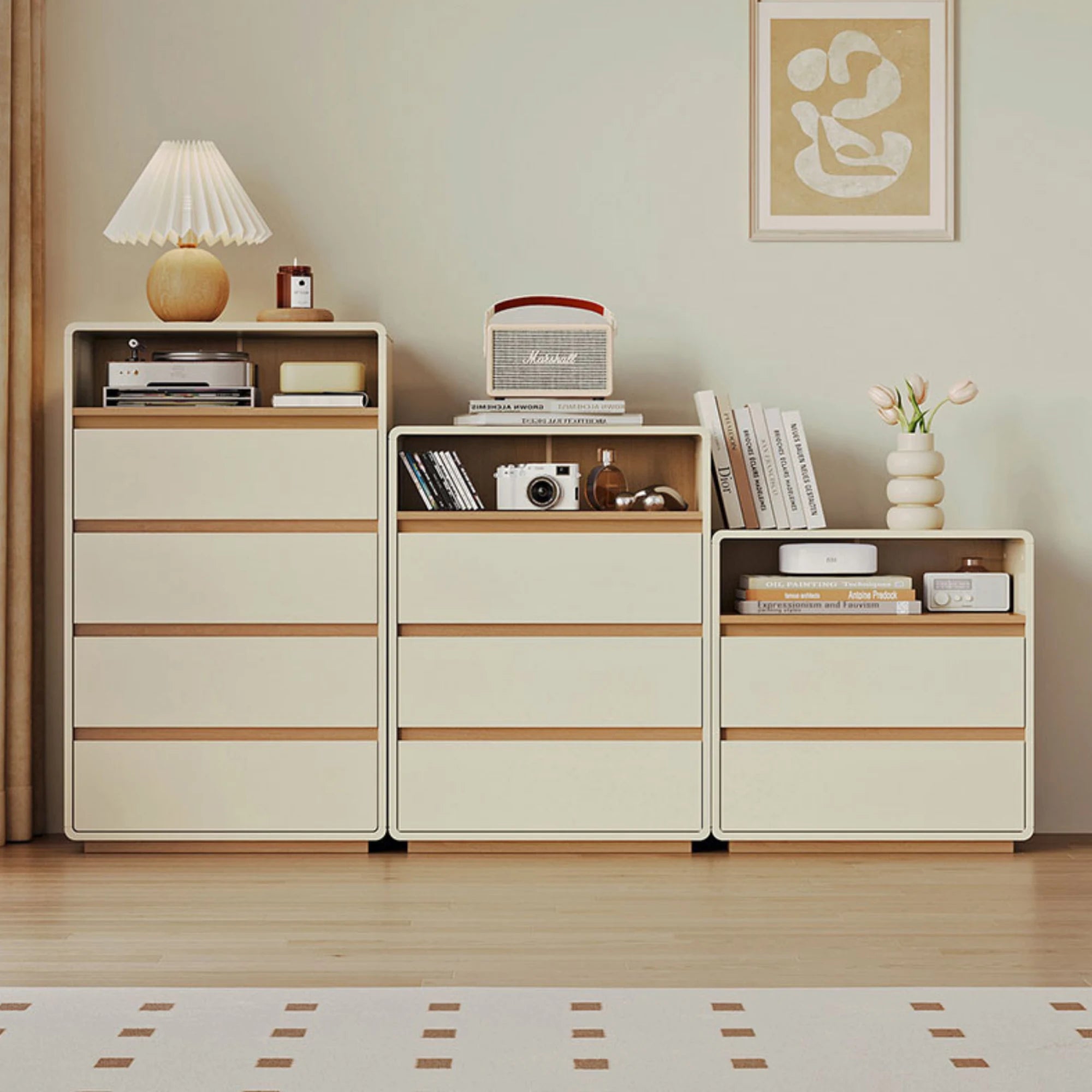 Linspire Evoke Chest of 3 Drawers with Open Storage, 60cm
