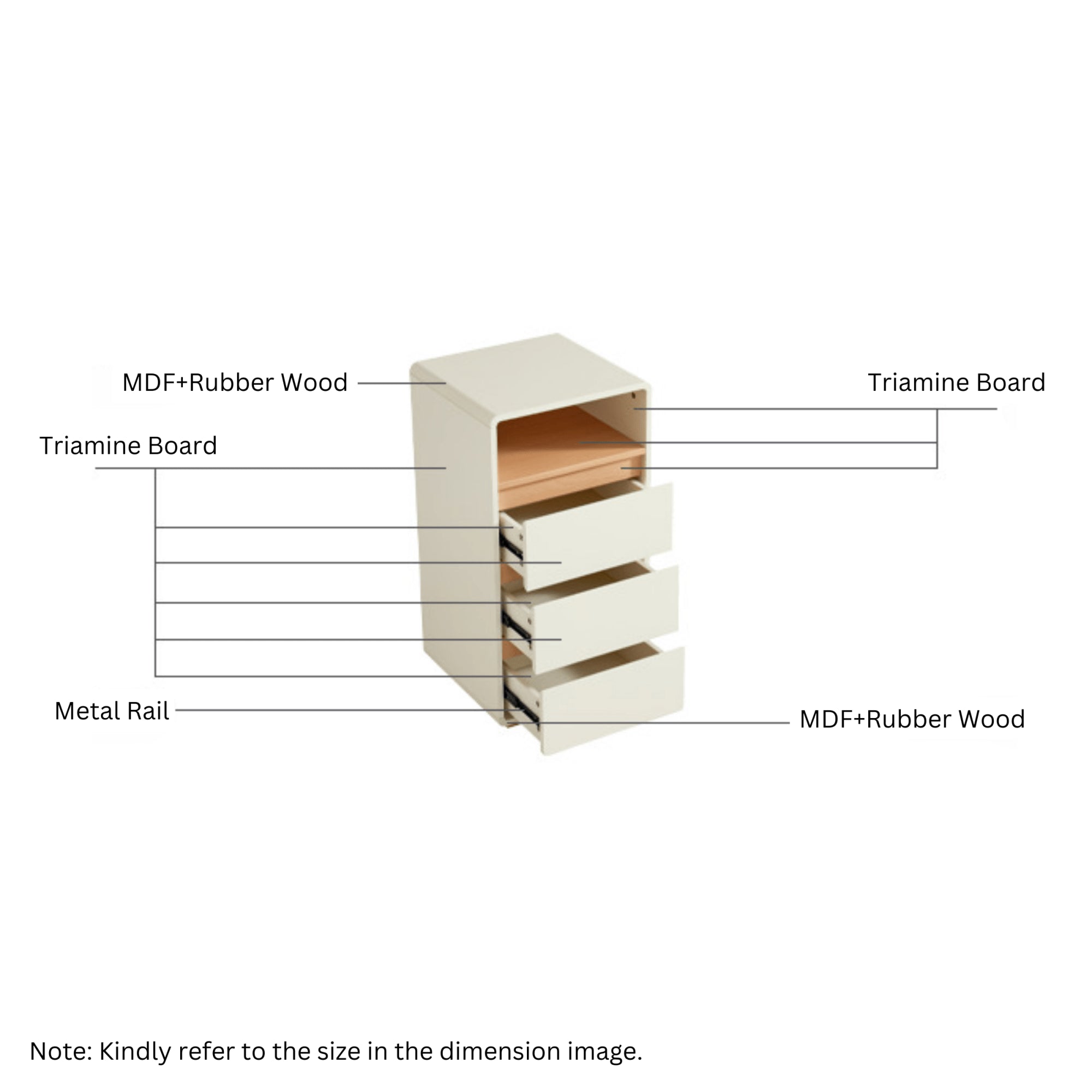 Linspire Evoke Chest of 3 Drawers with Open Storage, 60cm