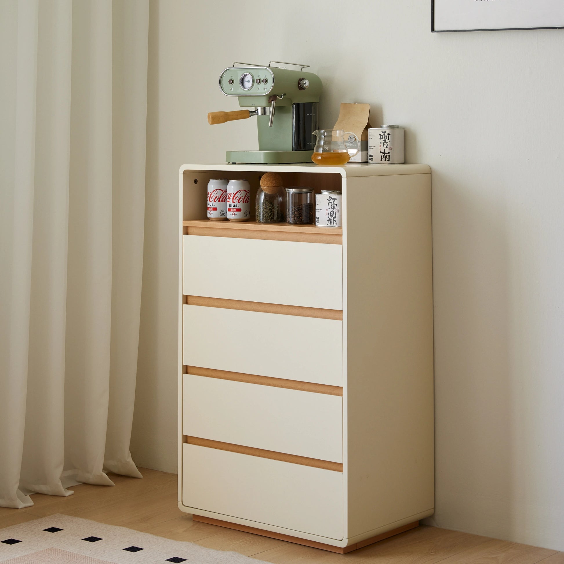 Linspire Evoke Chest of 4 Drawers with Open Storage, 60cm