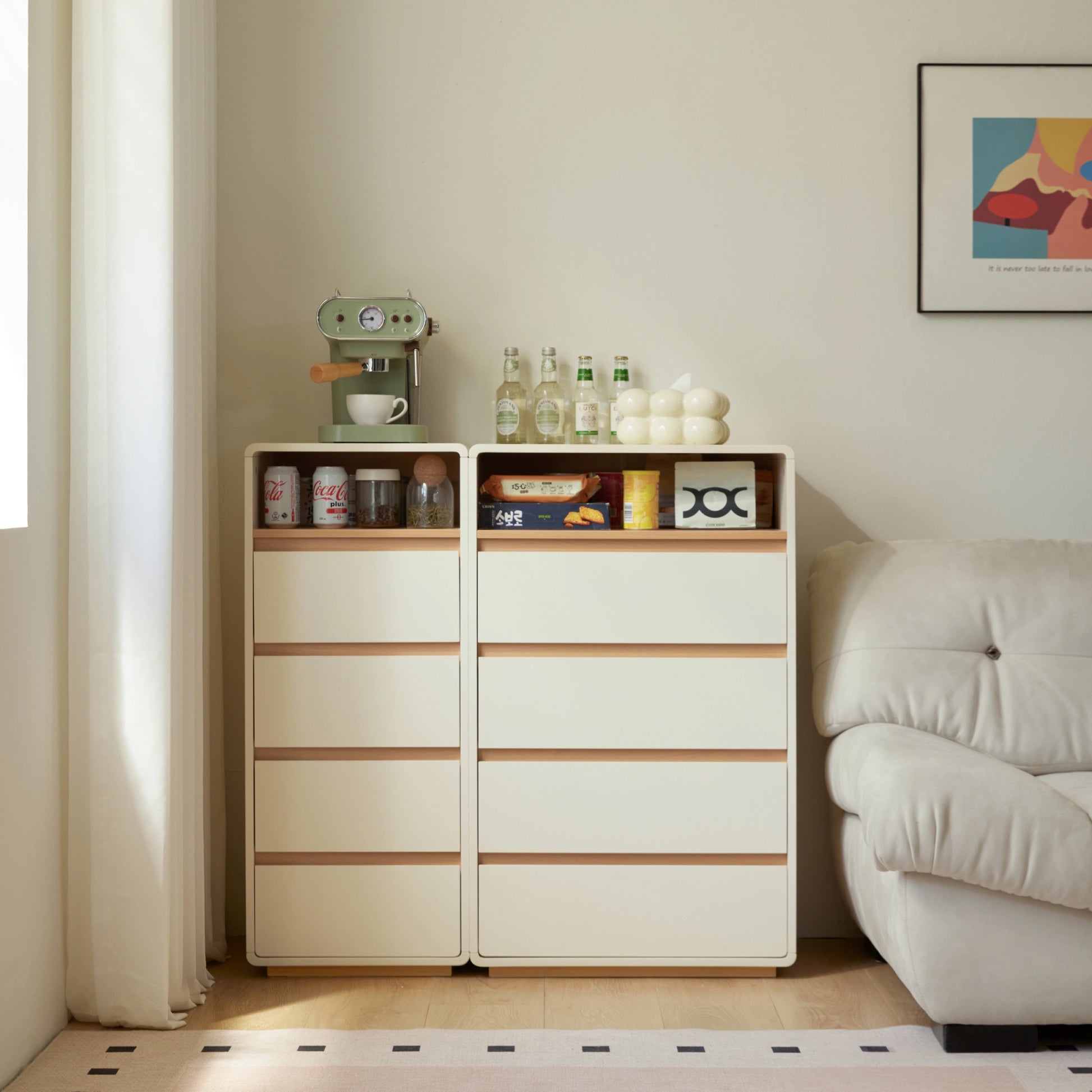 Linspire Evoke Chest of 4 Drawers with Open Storage, 60cm