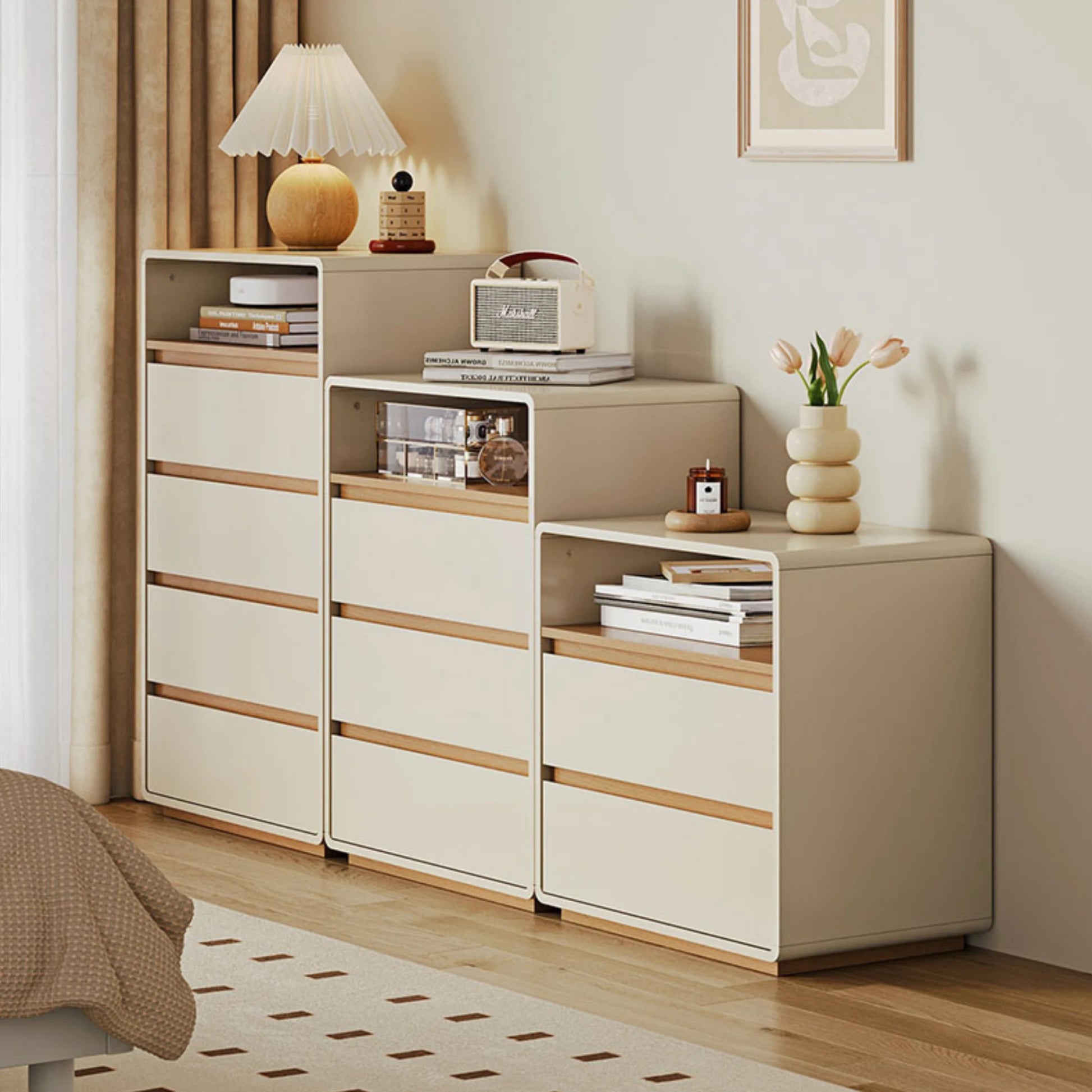 Linspire Evoke Chest of 4 Drawers with Open Storage, 60cm