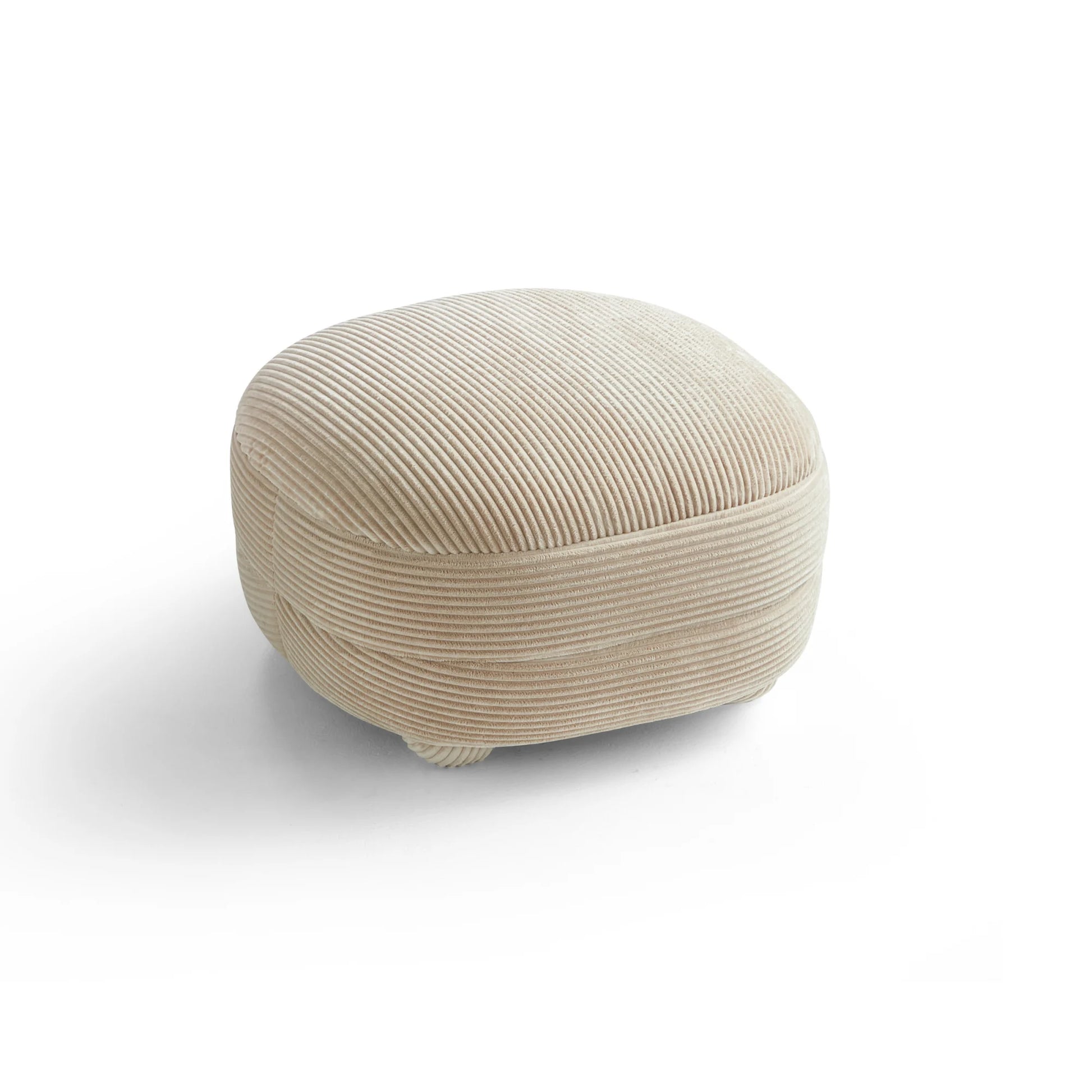 Linspire Tassel Corduroy Ottoman, Beige