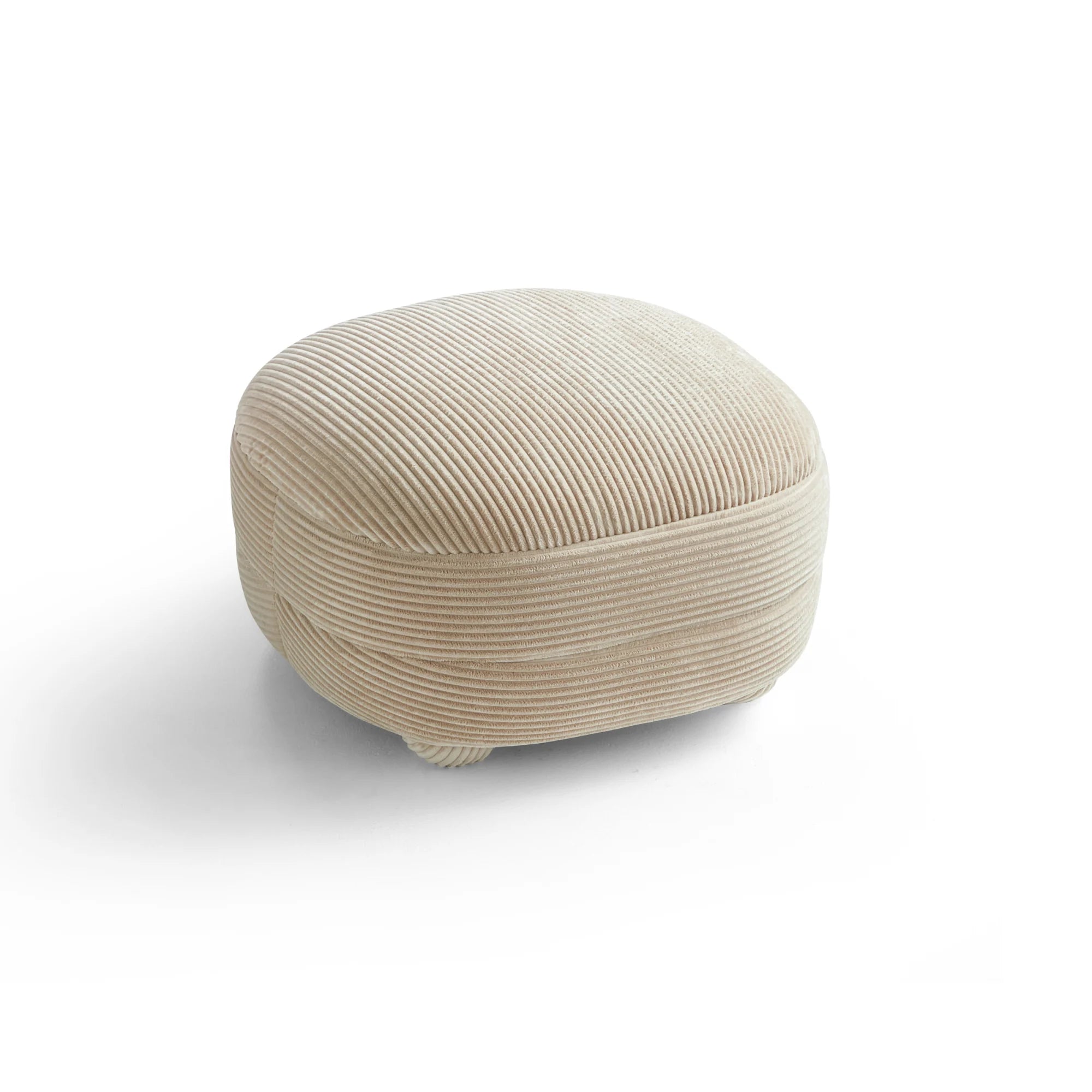 Linspire Tassel Corduroy Ottoman, Beige