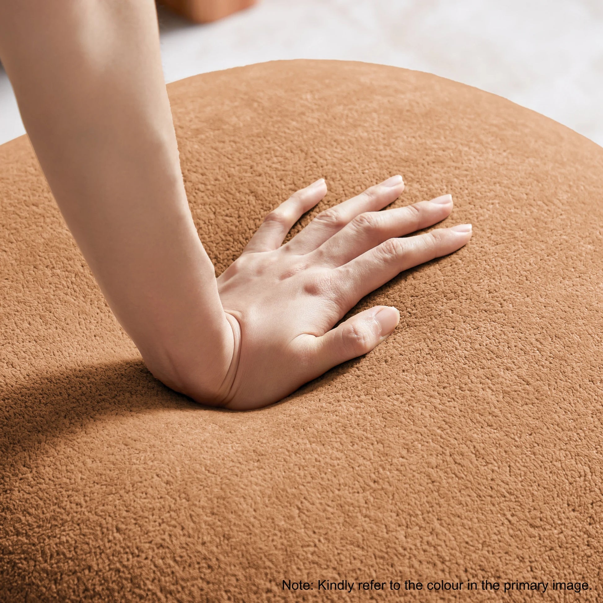 Linspire Tassel Corduroy Ottoman, Beige
