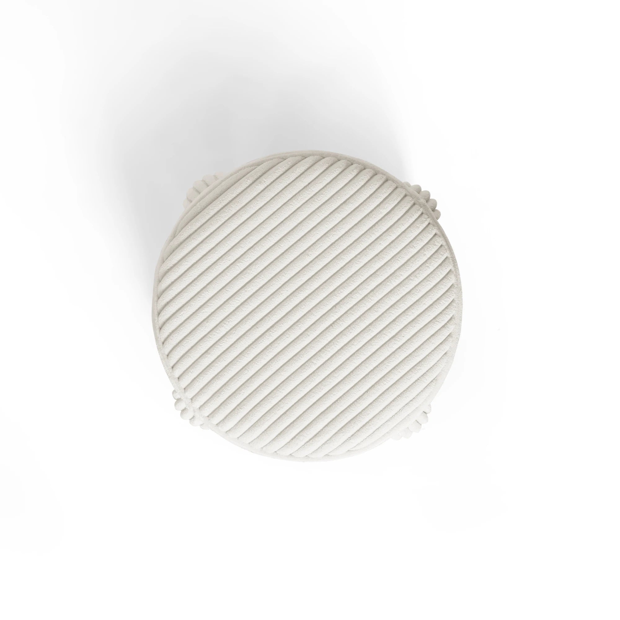 Linspire Tassel Corduroy Stool, White