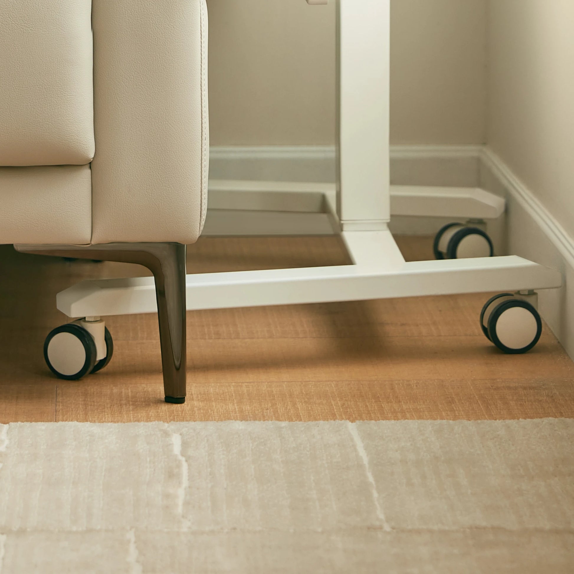 Linspire Islet Height Adjustable Pneumatic Side Table with Castors, White