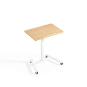 Linspire Islet Height Adjustable Pneumatic Side Table with Castors, Natural Wood