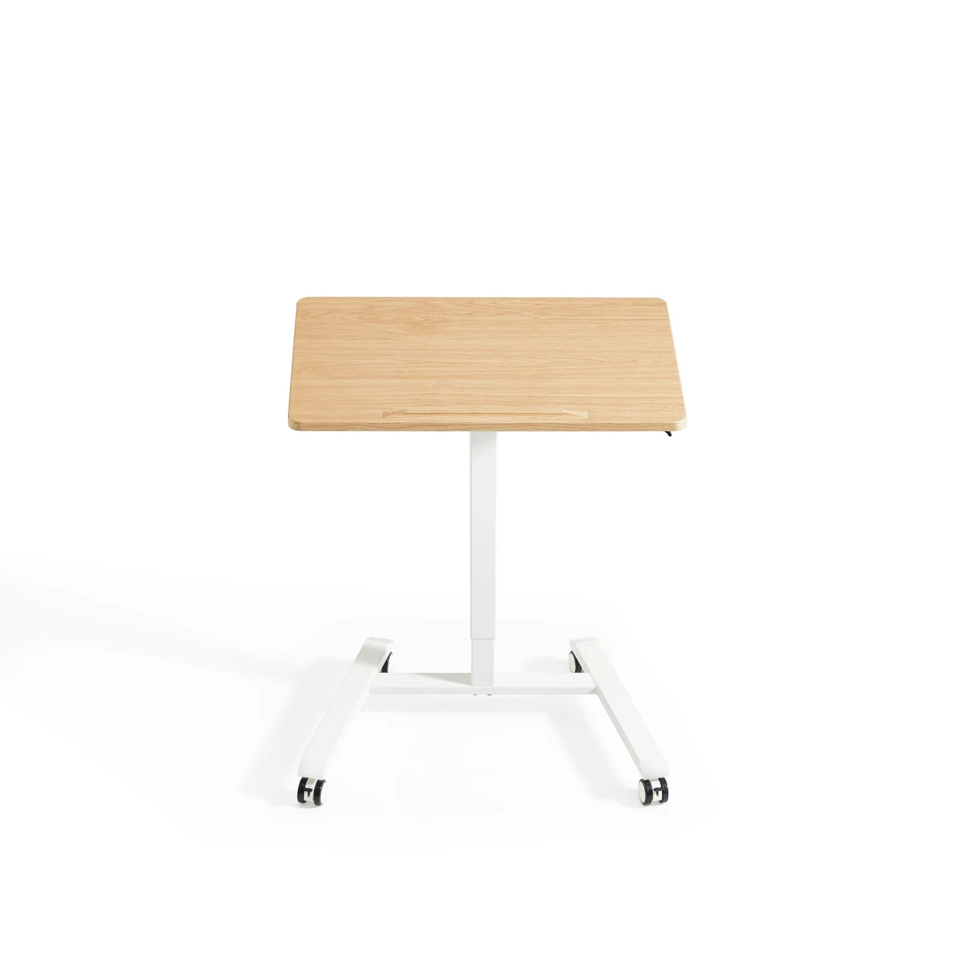 Linspire Islet Height Adjustable Pneumatic Side Table with Castors, Natural Wood