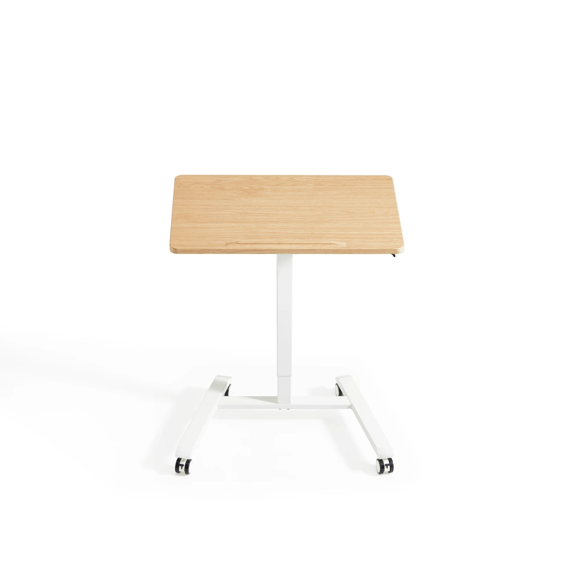 Linspire Islet Height Adjustable Pneumatic Side Table with Castors, Natural Wood
