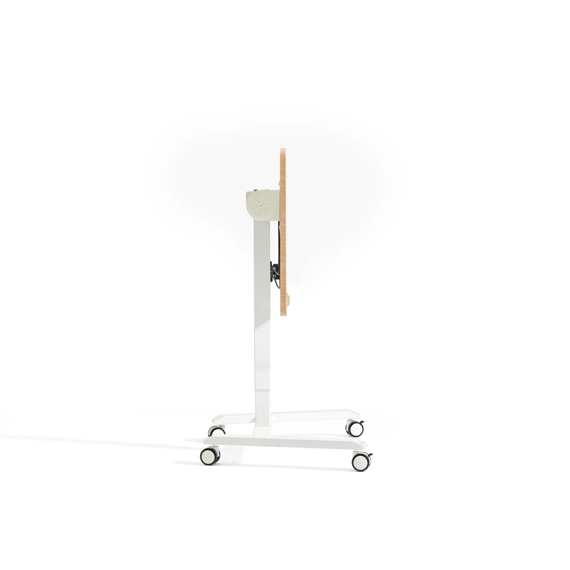Linspire Islet Height Adjustable Pneumatic Side Table with Castors, Natural Wood