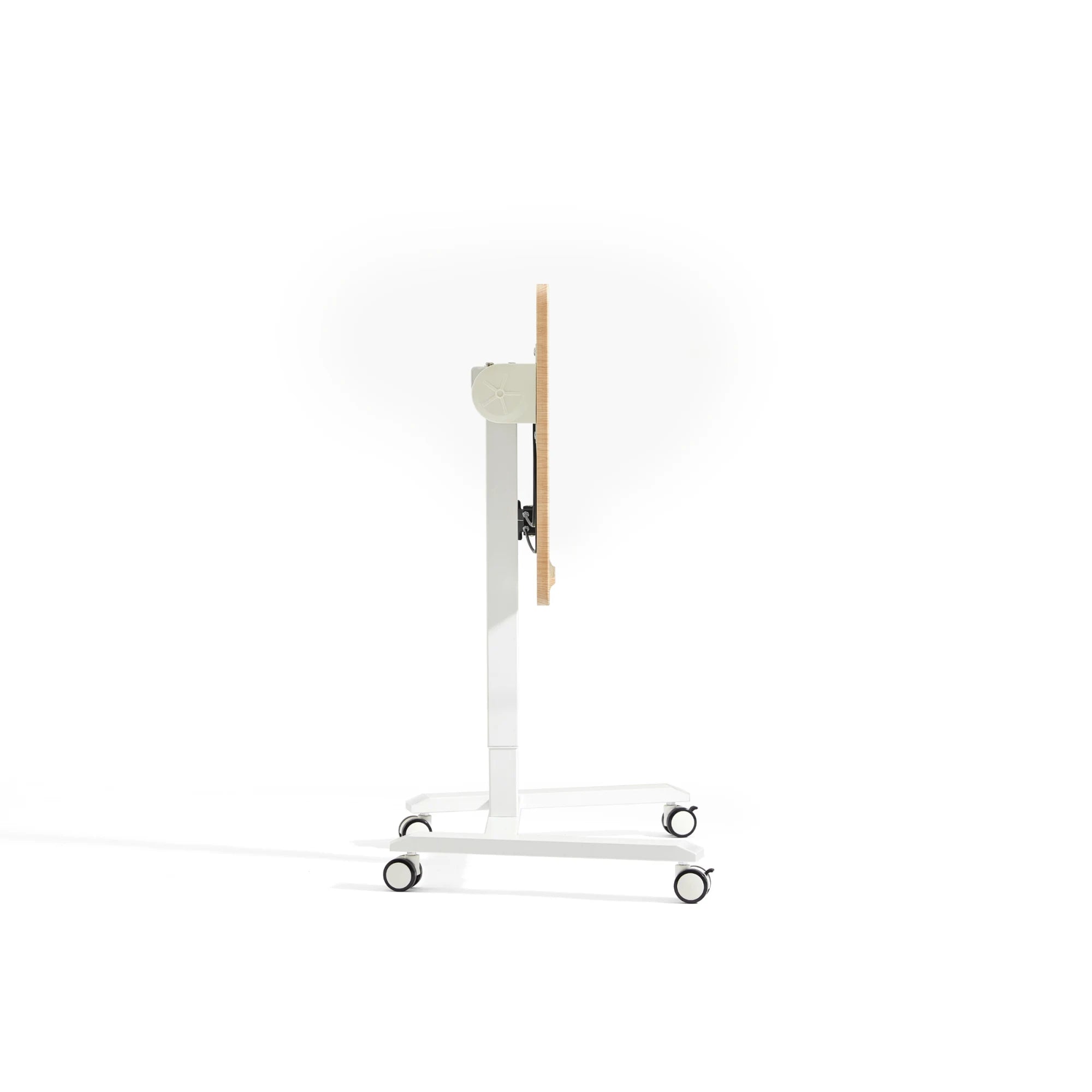 Linspire Islet Height Adjustable Pneumatic Side Table with Castors, Natural Wood