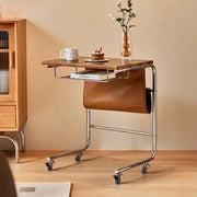 Linspire Trend Rolling Side Table with Storage, Brown