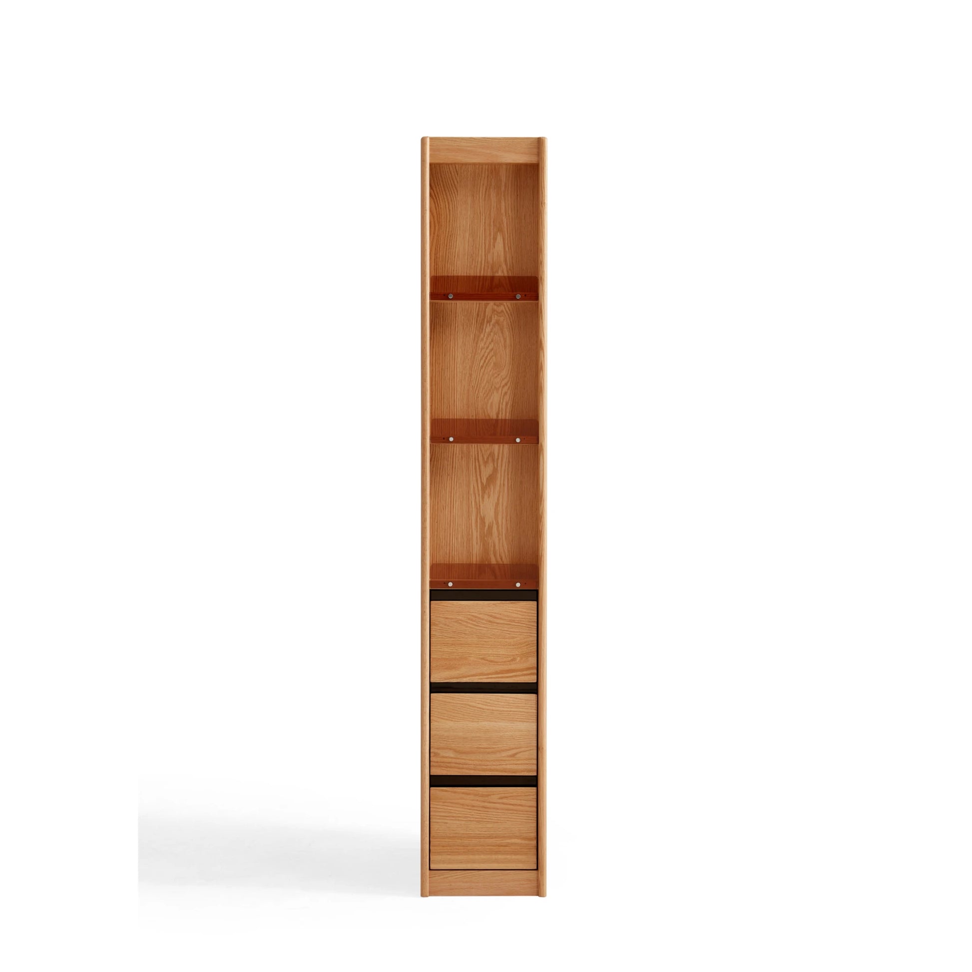 Linspire Oaklyn Solid Oak Slim Display Cabinet with Drawers