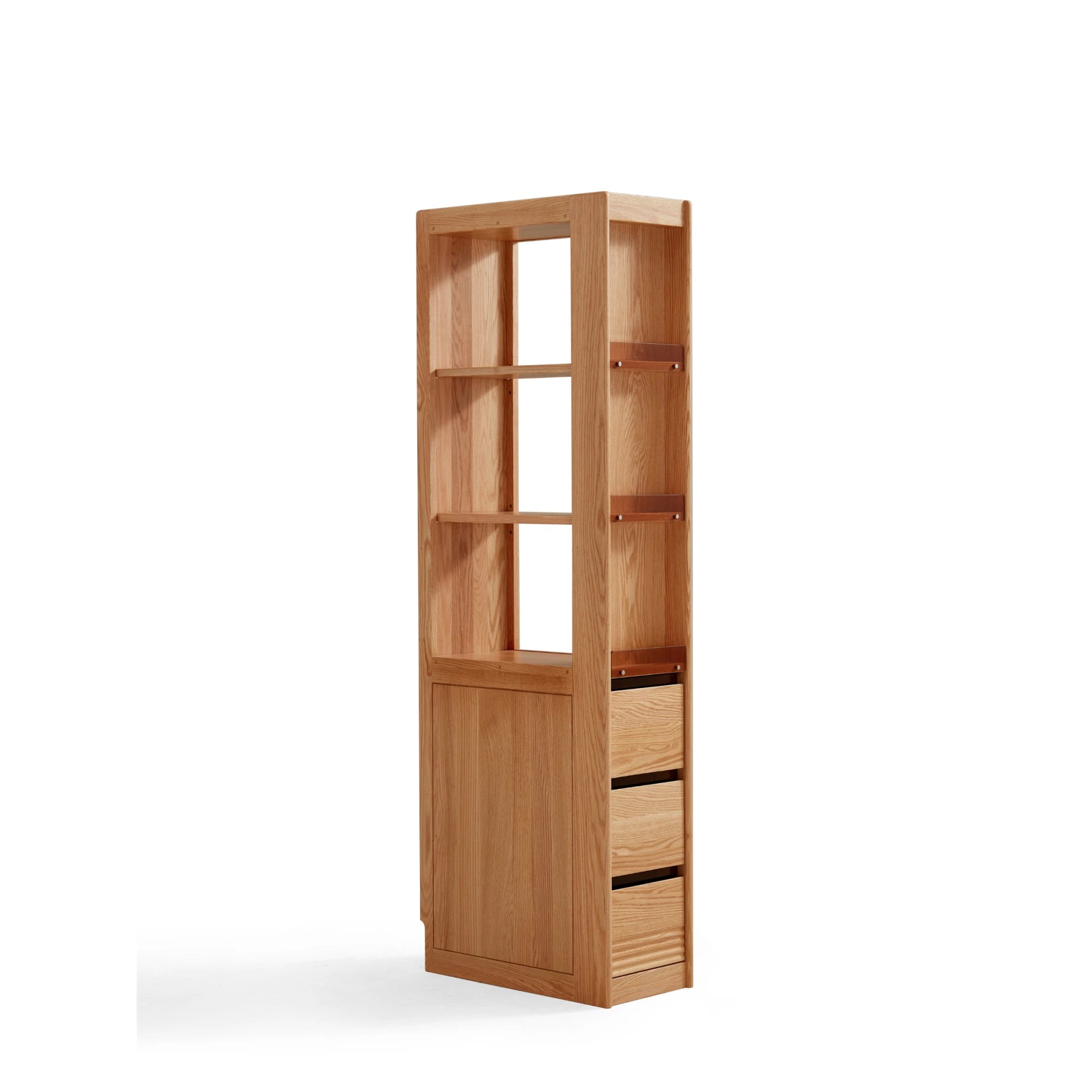 Linspire Oaklyn Solid Oak Slim Display Cabinet with Drawers