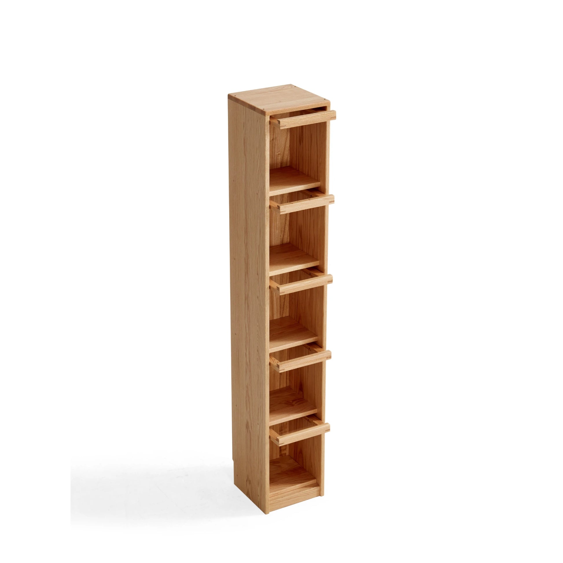 Linspire Oaklyn Solid Oak Slim Display Cabinet with Glass Flip Doors
