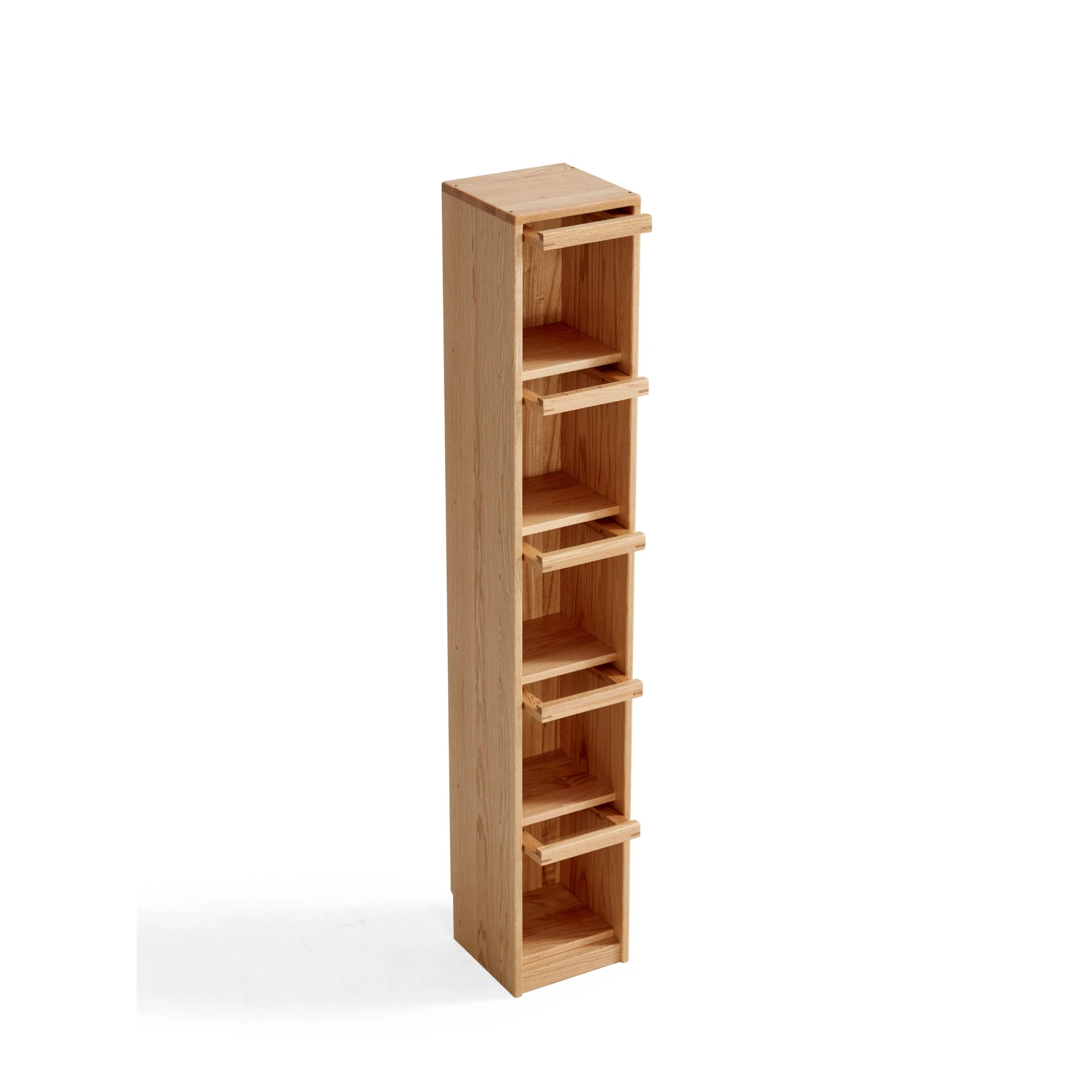 Linspire Oaklyn Solid Oak Slim Display Cabinet with Glass Flip Doors