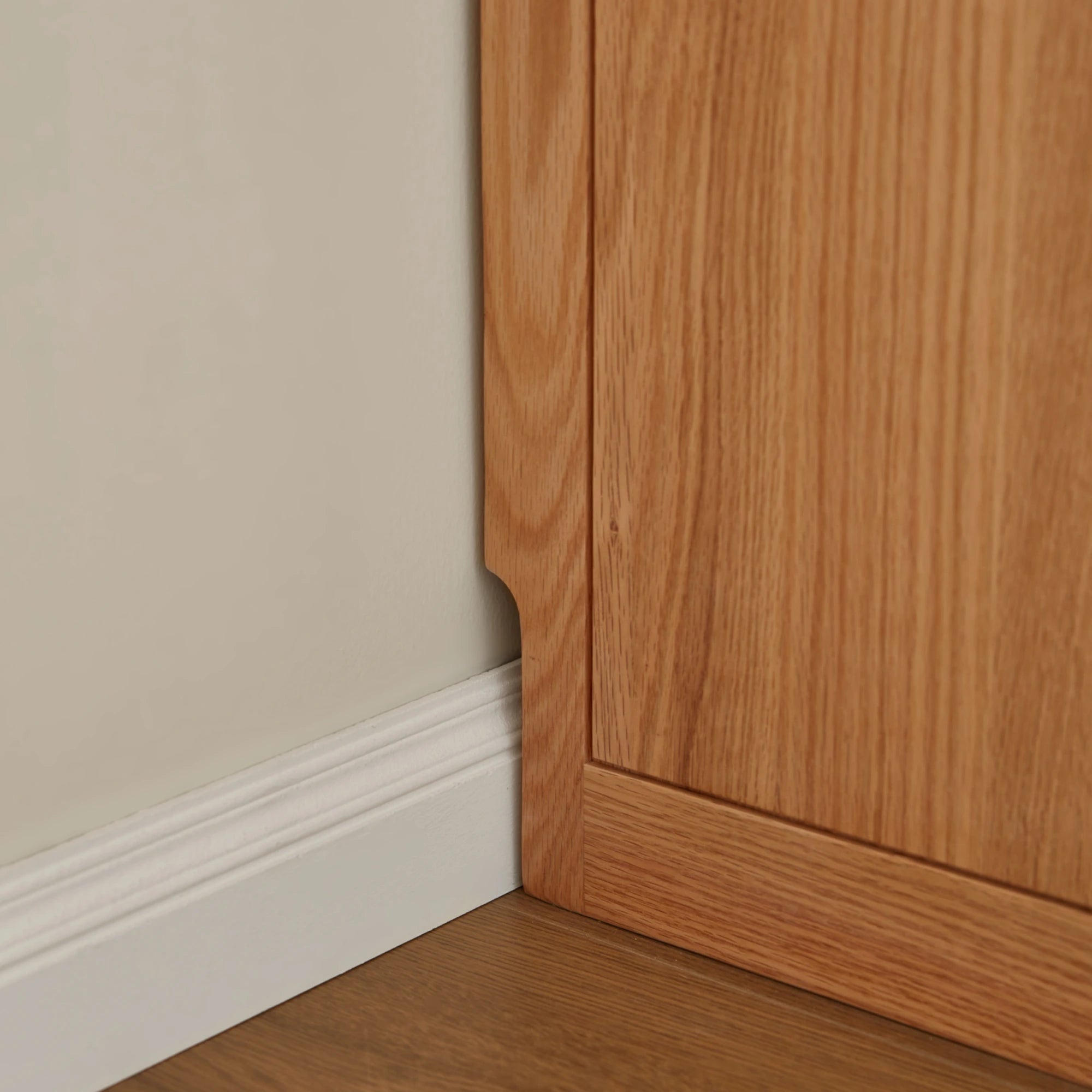 Linspire Oaklyn Solid Oak Slim Display Cabinet with Glass Flip Doors