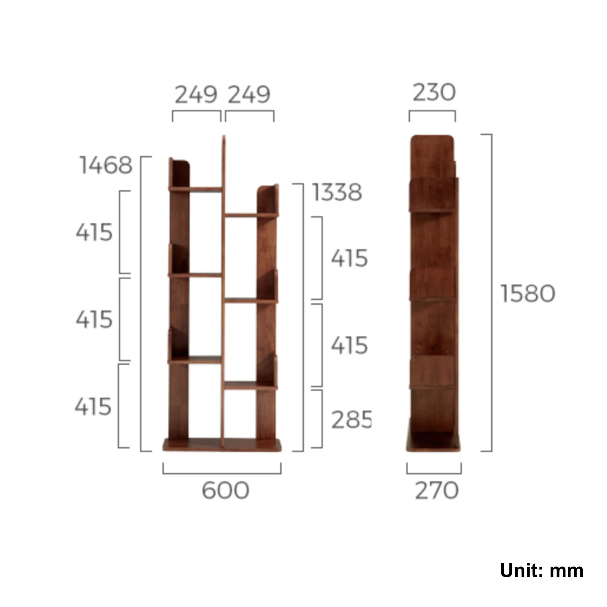 Linspire Matrix Solid Wood Bookshelf, 60cm