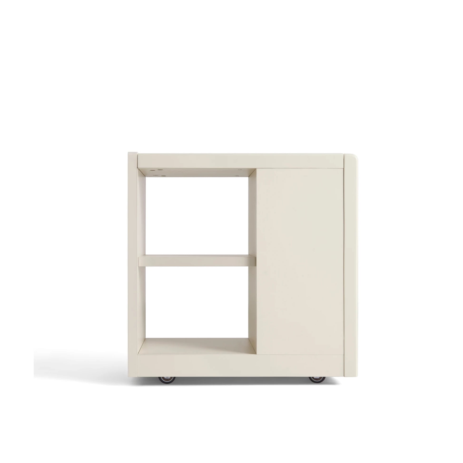 Linspire Cubby Sintered Stone Top Side Table with Castors, 30x63x63cm, Off-White