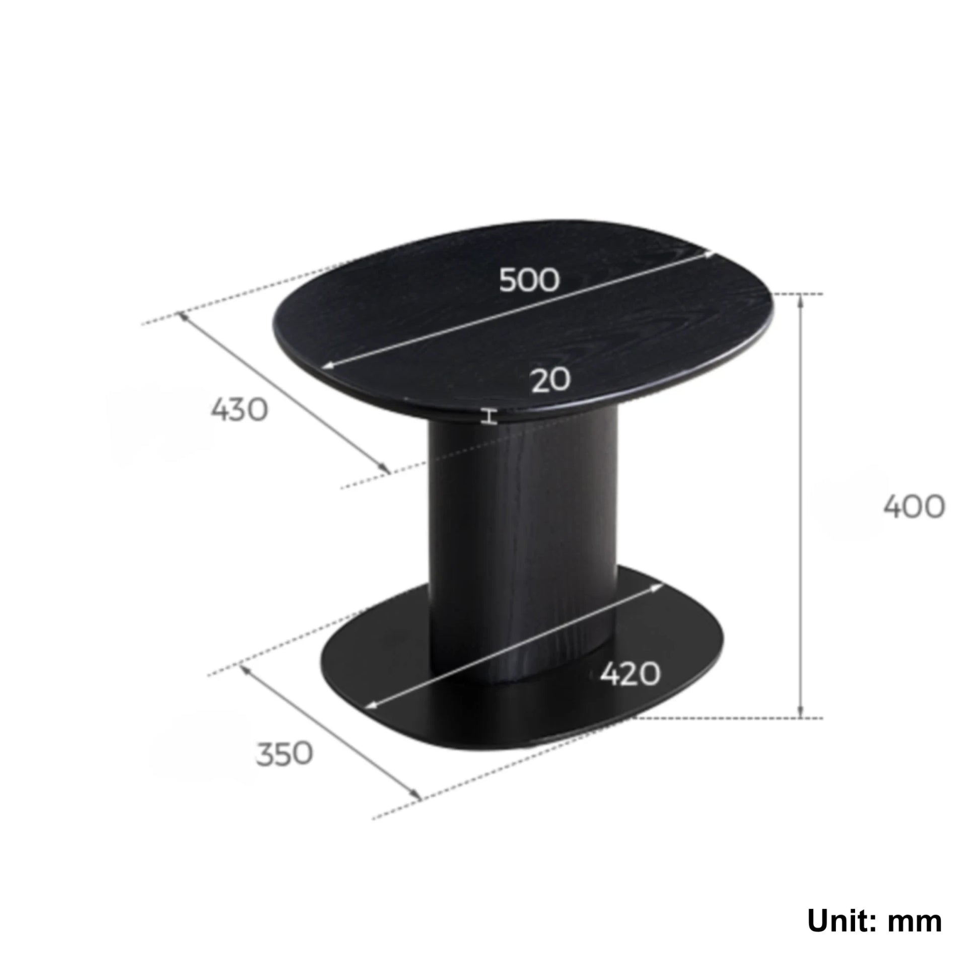 Linspire Terra Side Table, Black