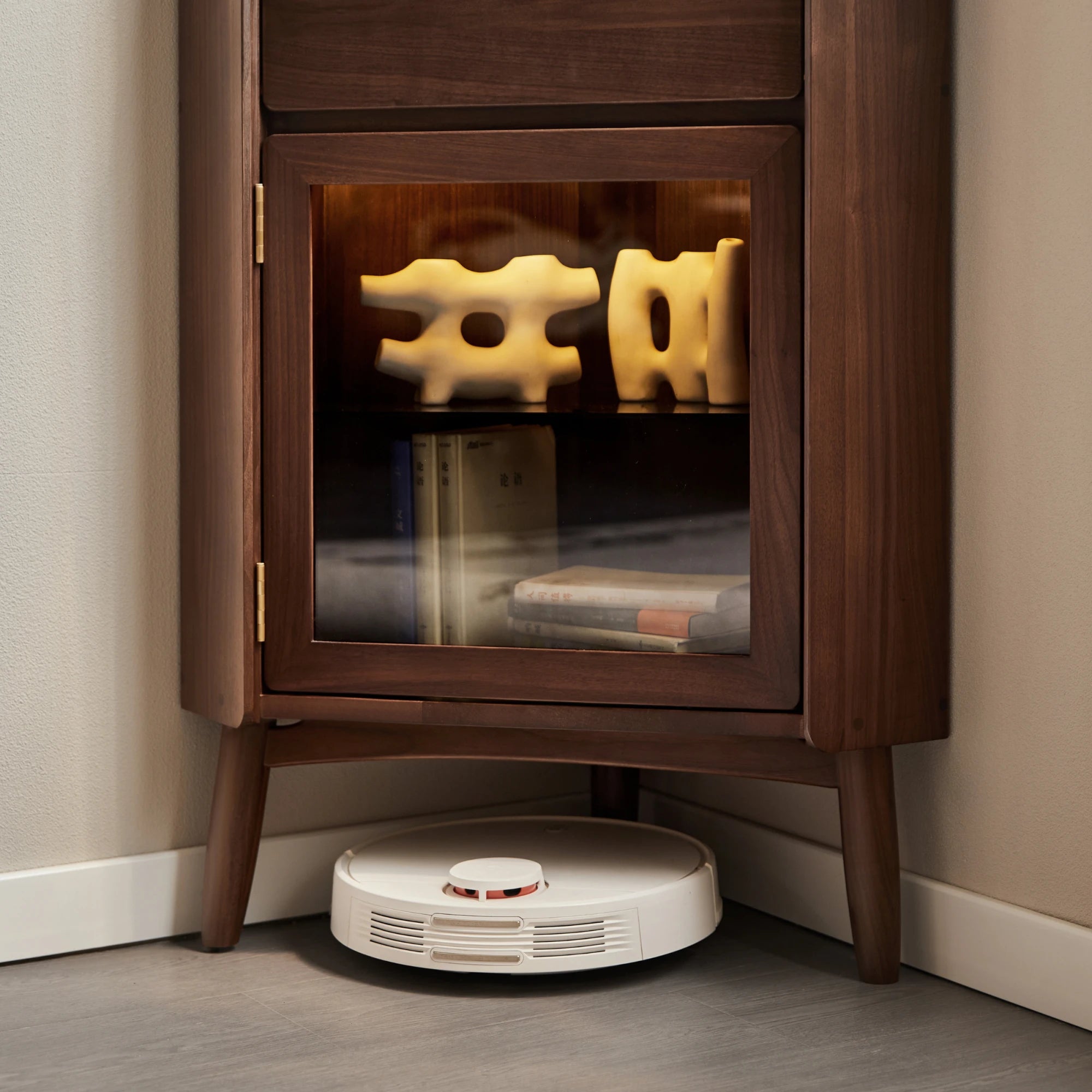 Linspire Vista Walnut Corner Storage Cabinet