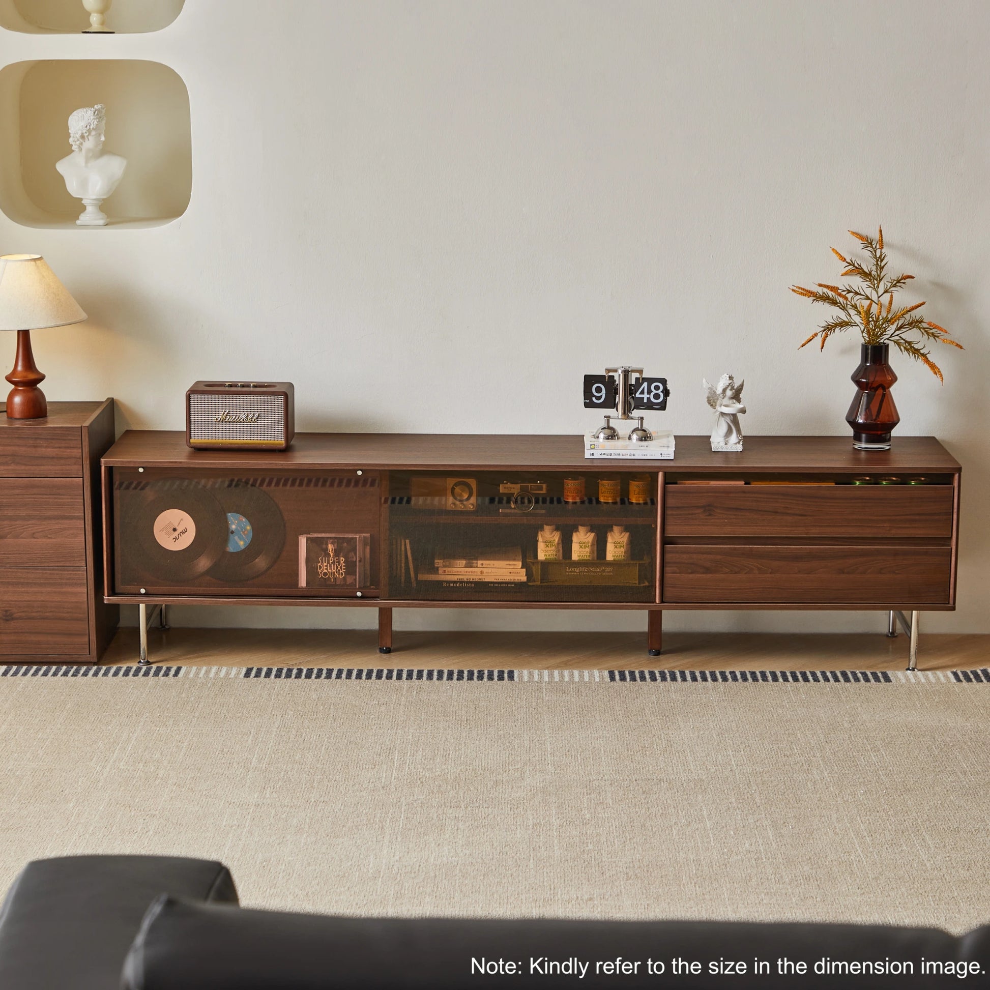 Linspire Ursula Entertainment Unit with Sliding Glass Doors, 180cm