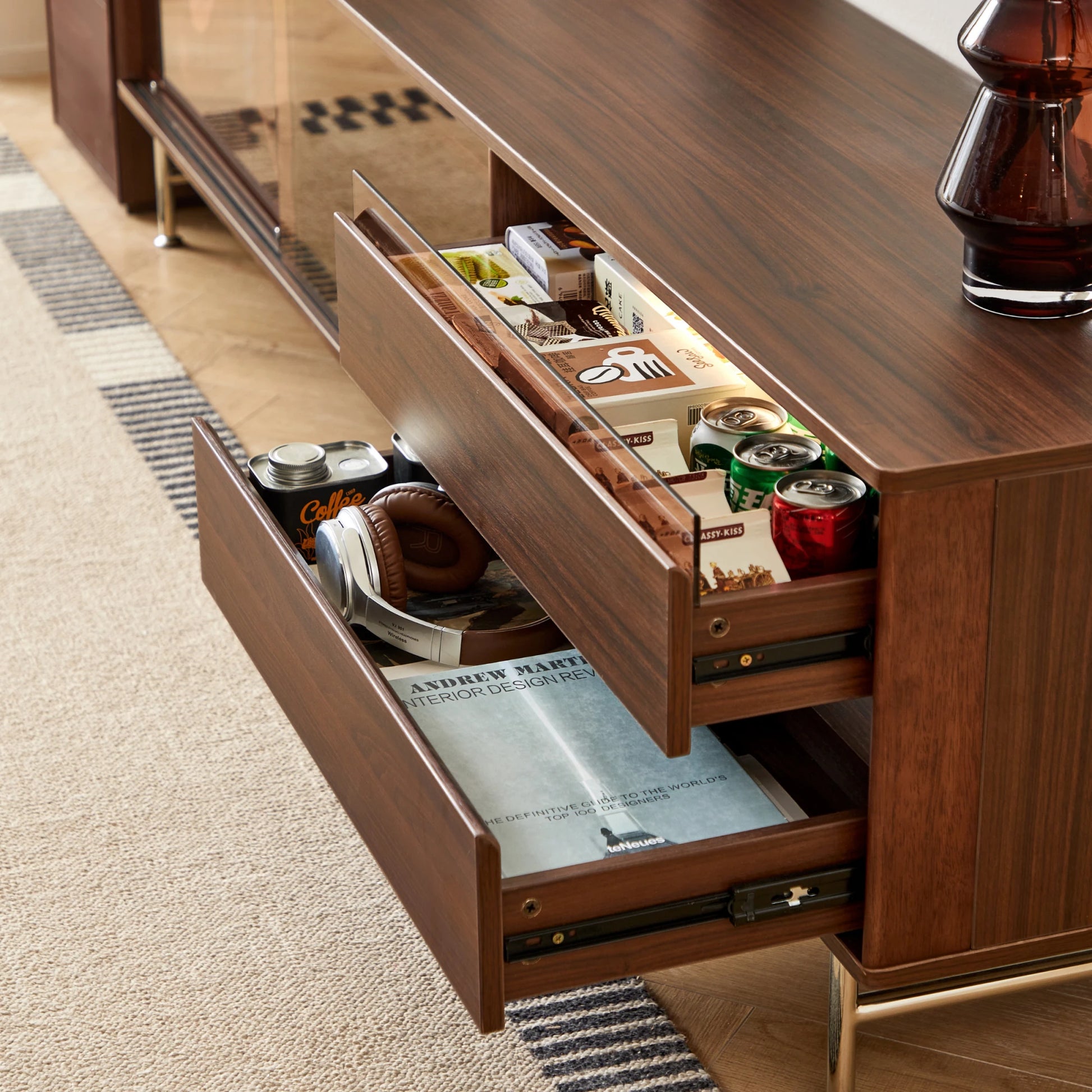 Linspire Ursula Entertainment Unit with Sliding Glass Doors, 180cm