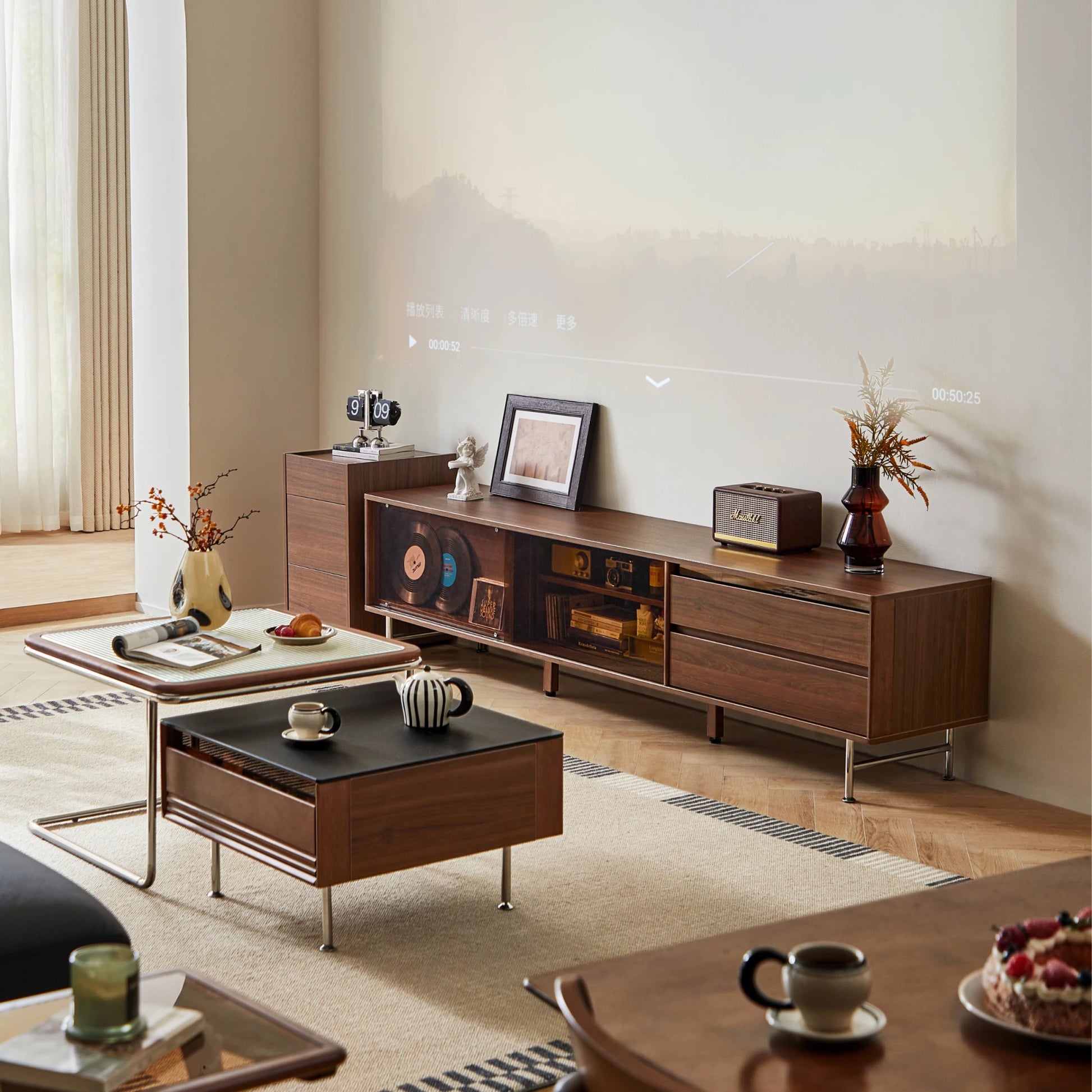 Linspire Ursula Entertainment Unit with Sliding Glass Doors, 180cm