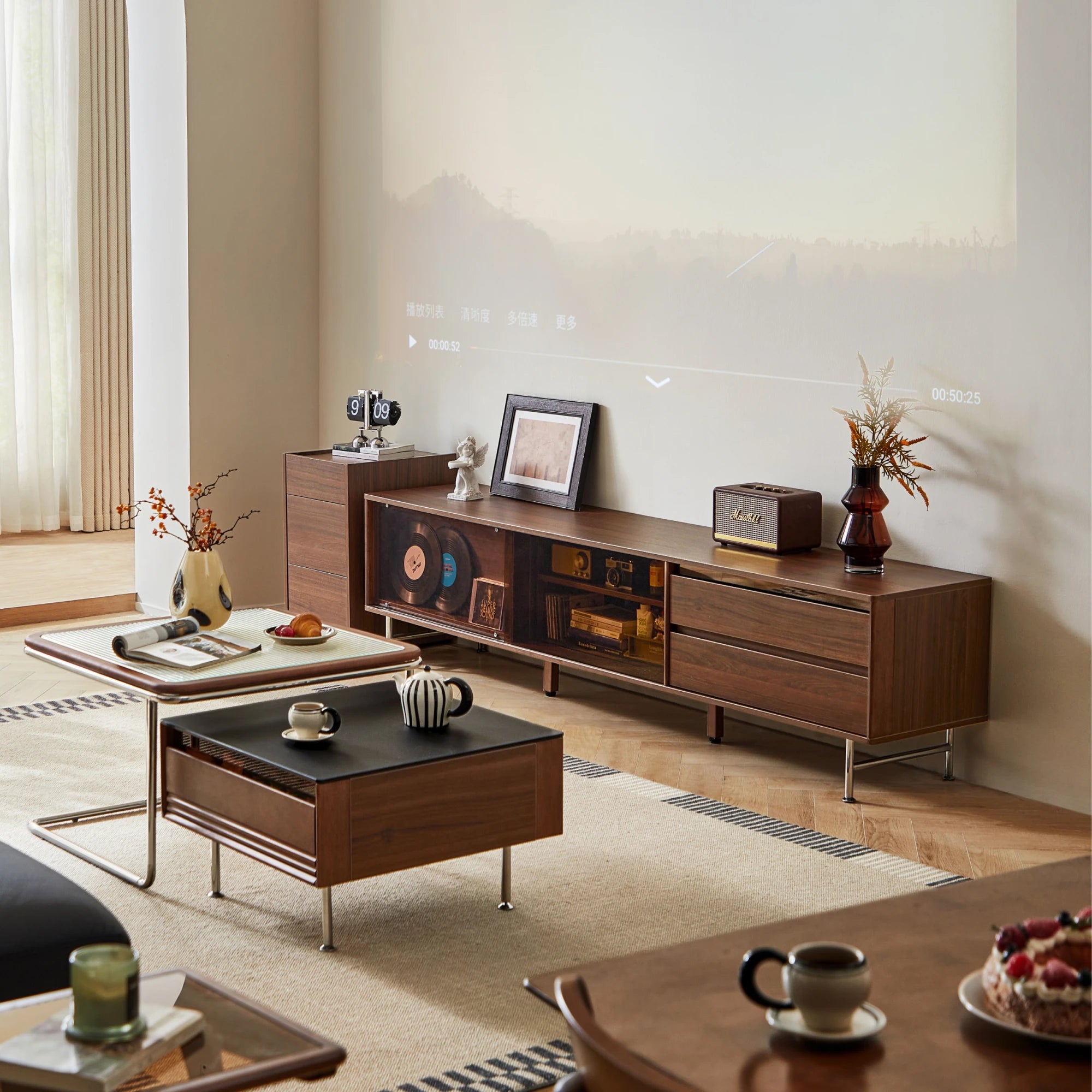 Linspire Ursula Entertainment Unit with Sliding Glass Doors, 180cm