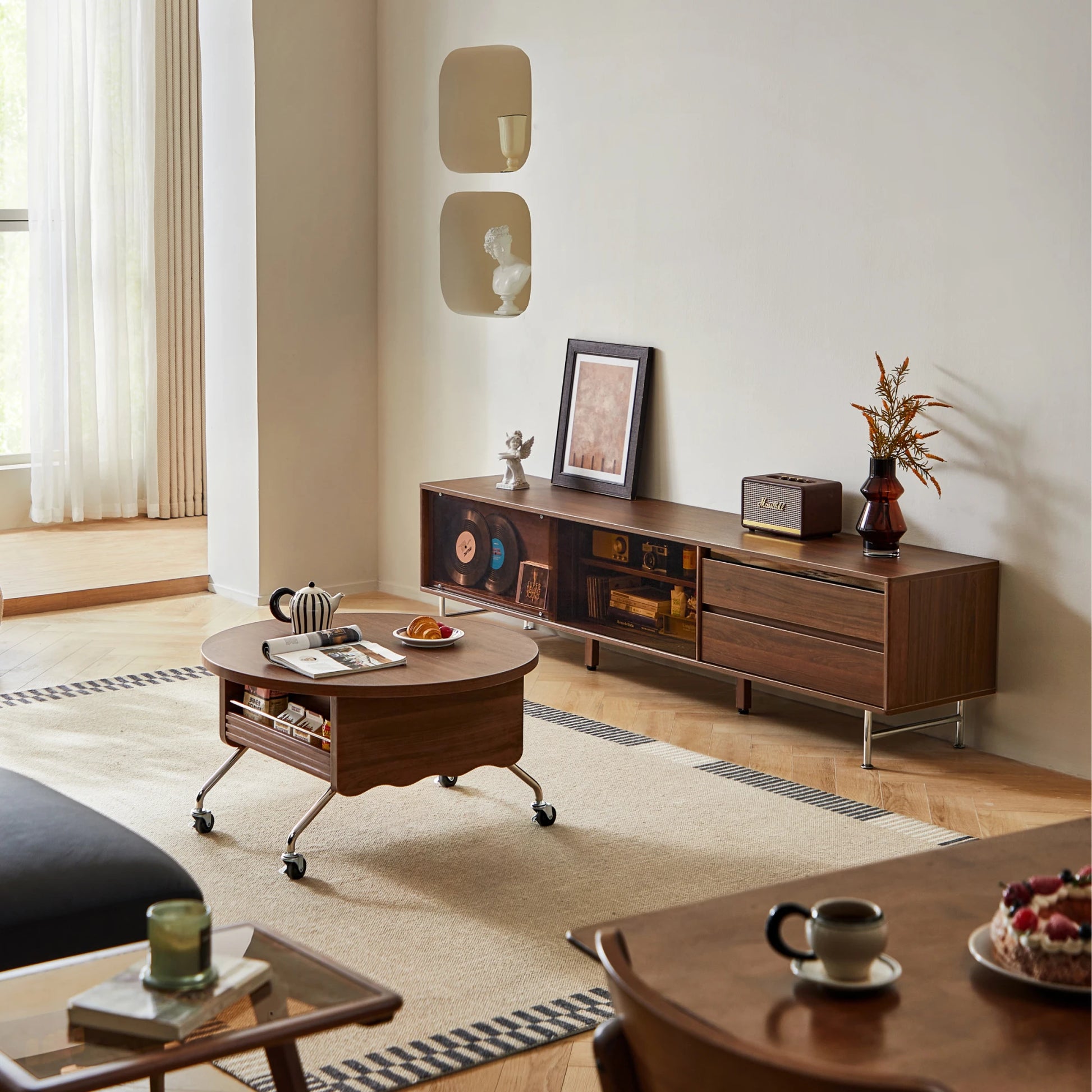 Linspire Ursula Entertainment Unit with Sliding Glass Doors, 180cm